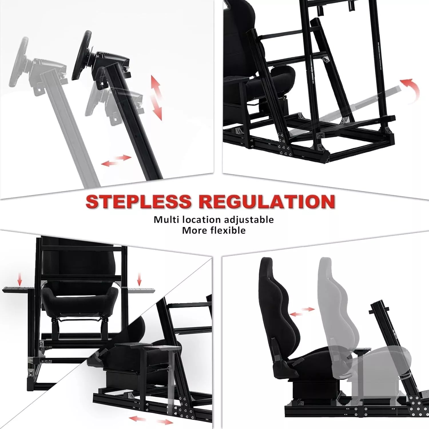Minneer F1 Professional Racing Simulator Cockpit with TV Stand Fit Logitech