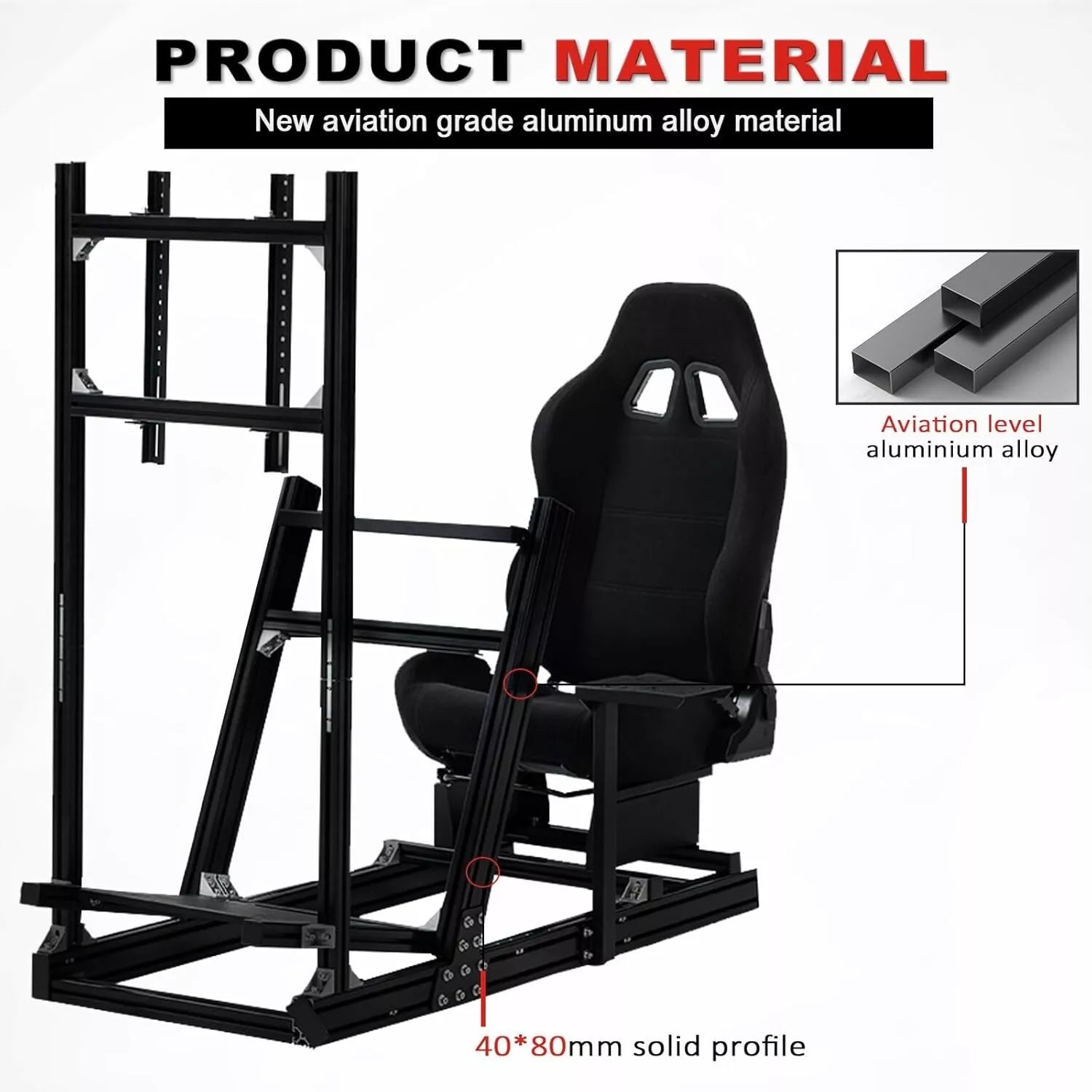 Minneer F1 Professional Racing Simulator Cockpit with TV Stand Fit Logitech