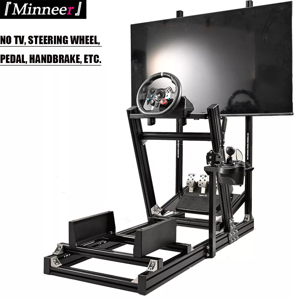 Minneer F1 Professional Racing Simulator Cockpit with TV Stand Fit Logitech