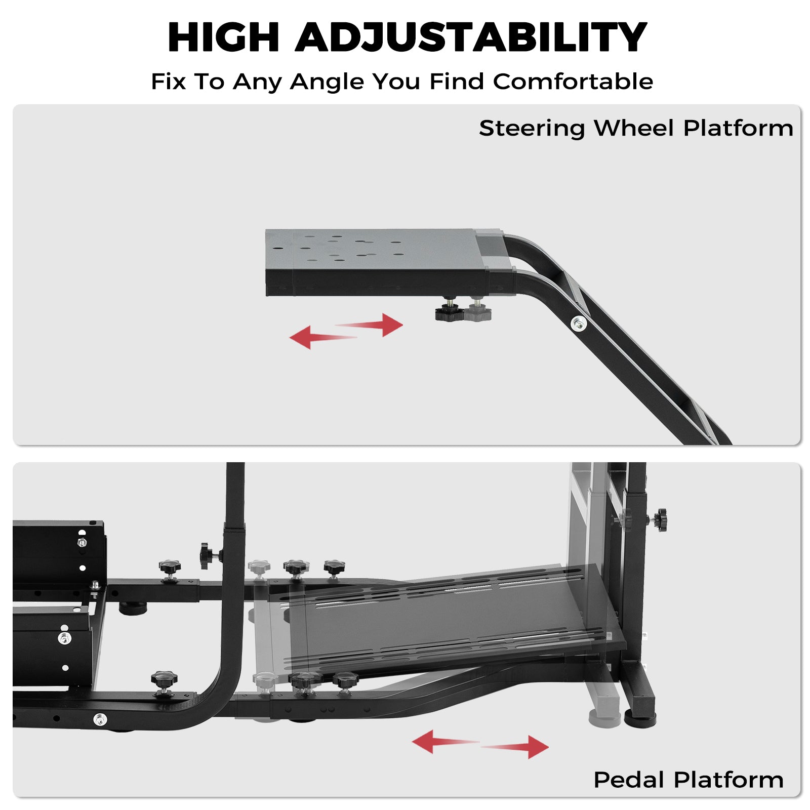 Minneer Driving Sim Cockpit with Red Suede Seat Unobstructed Design for Both Legs Fit for Logitech/Thrustmaster G29,G920,G923,G25&T300RS,T80,T150 Adjustable No Steering Wheel, Handbrake, Pedals