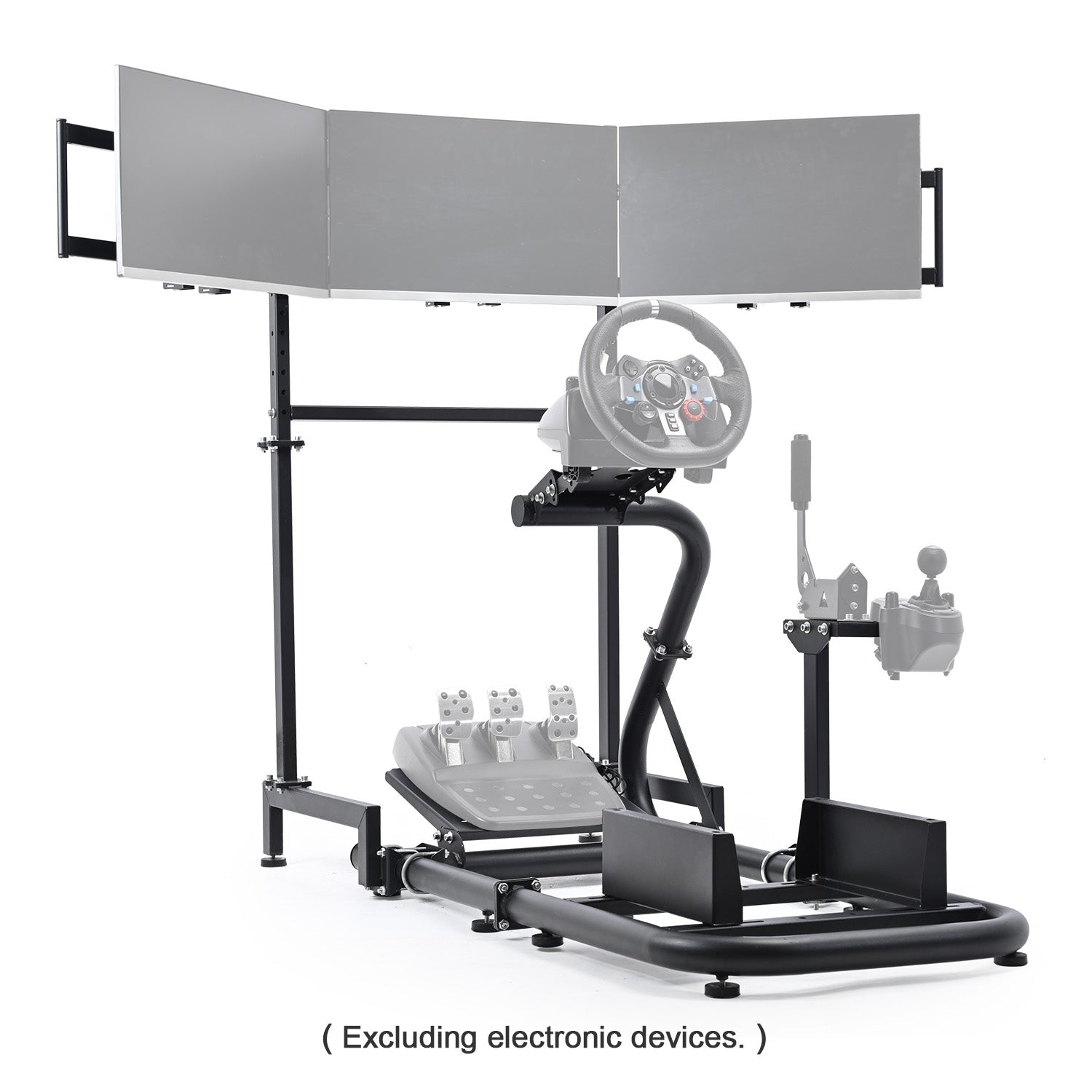 Minneer Racing Sim Cockpit with Triple Monitor Stand, Wide Compatibility, Fit for Logitech,Thrustmaster,G29 G923 T248, Not Include Steering Wheel,Pedals,Handbrake