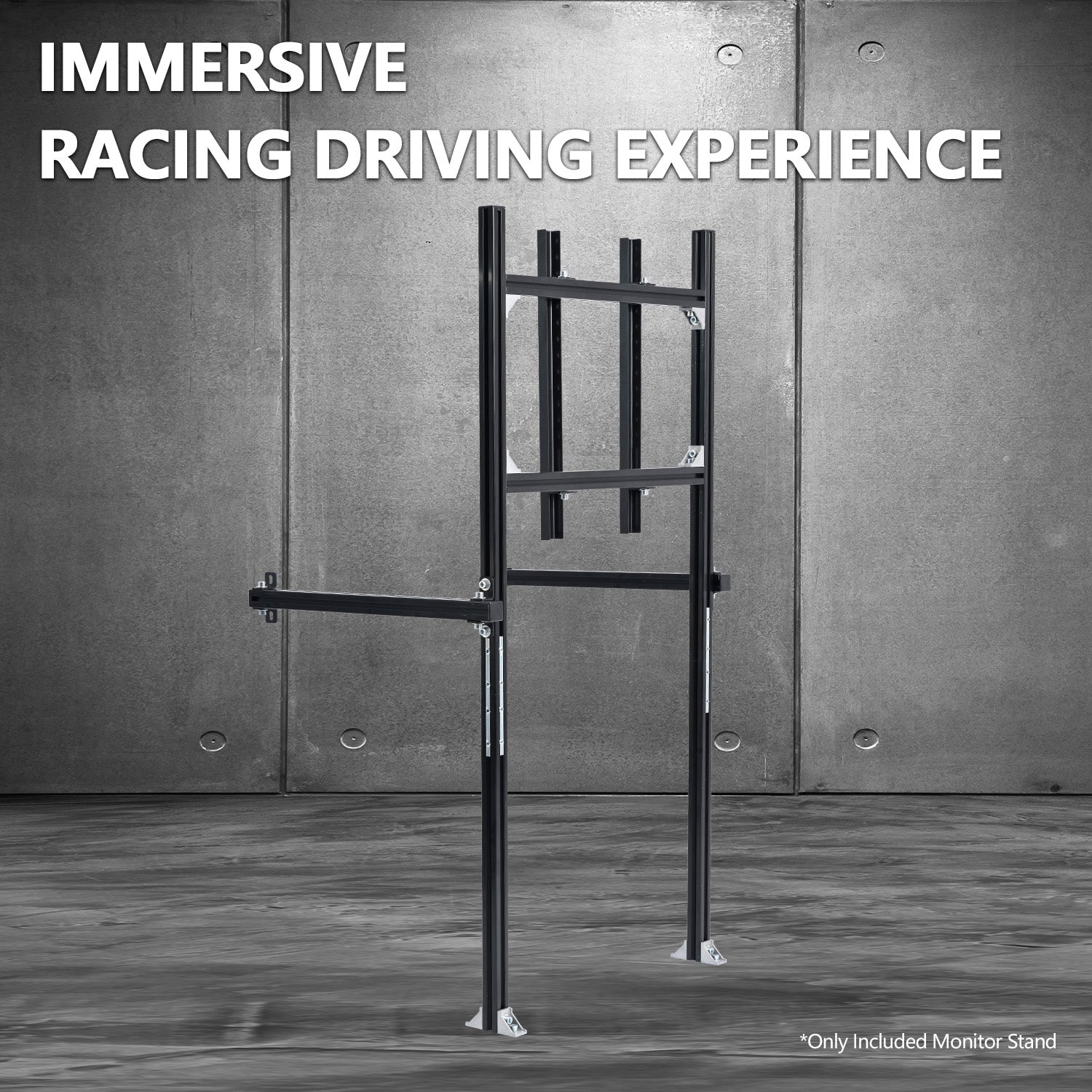 Minneer Racing Simulator Cockpit Monitor Stand Fit for Logitech/Thrustmaster/Fanatec G29/G923/T248 Only Suitable 3060 Aluminum Racing Cockpit Without Wheel,Pedal