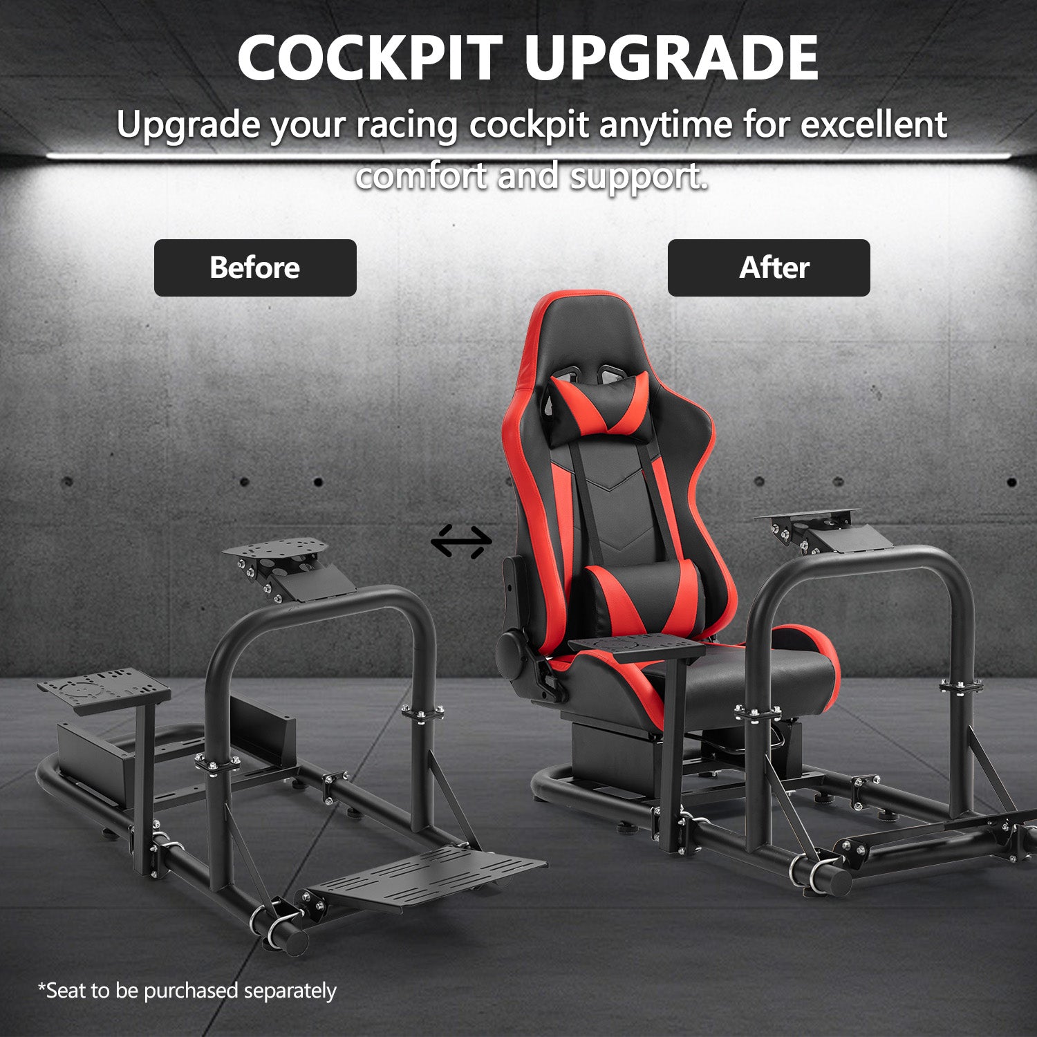 Minneer Racing Sim Cockpit, Wide Compatibility, Fit for Logitech,Thrustmaster, Fanatec G29 G923 T248, Not Include Steering Wheel,Pedals,Handbrake