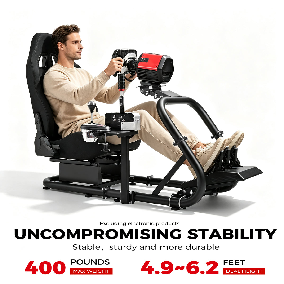Minneer Driving Simulator Cockpit with Seat Fit Logitech Fanatec CSL-DD