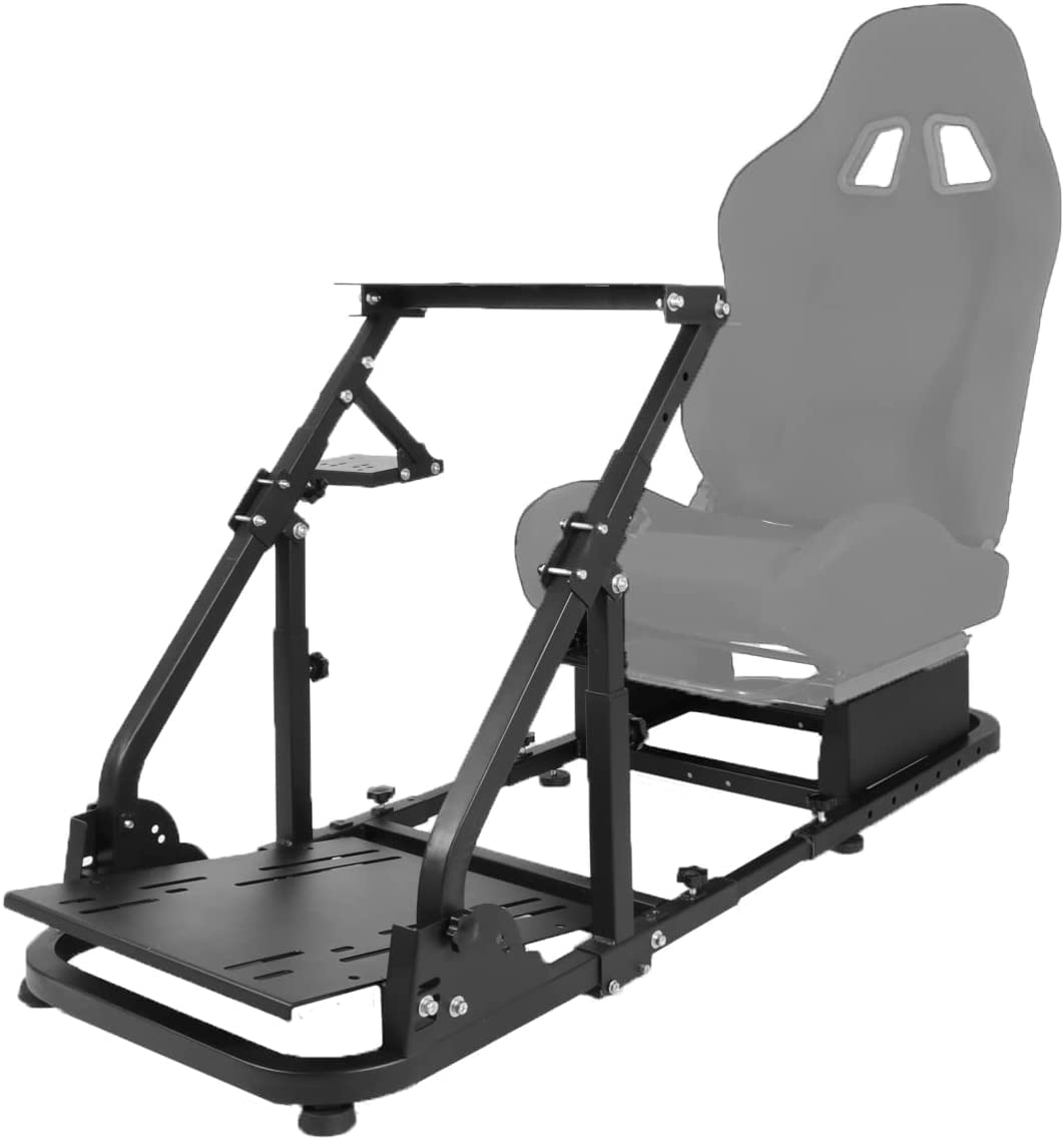 Minneer Racing Simulator Cockpit with Double Support Arms Foldable Fit Logitech Thrustmaster