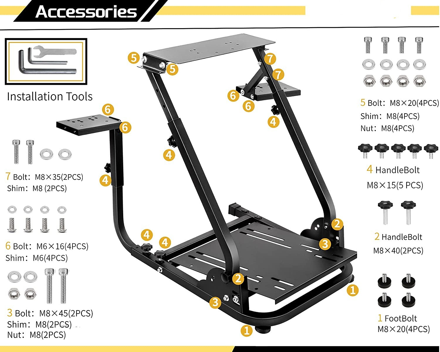 Minneer Steering Wheel Stand with Dual Shifter Platform Fit Logitech Thrustmaster T248PS