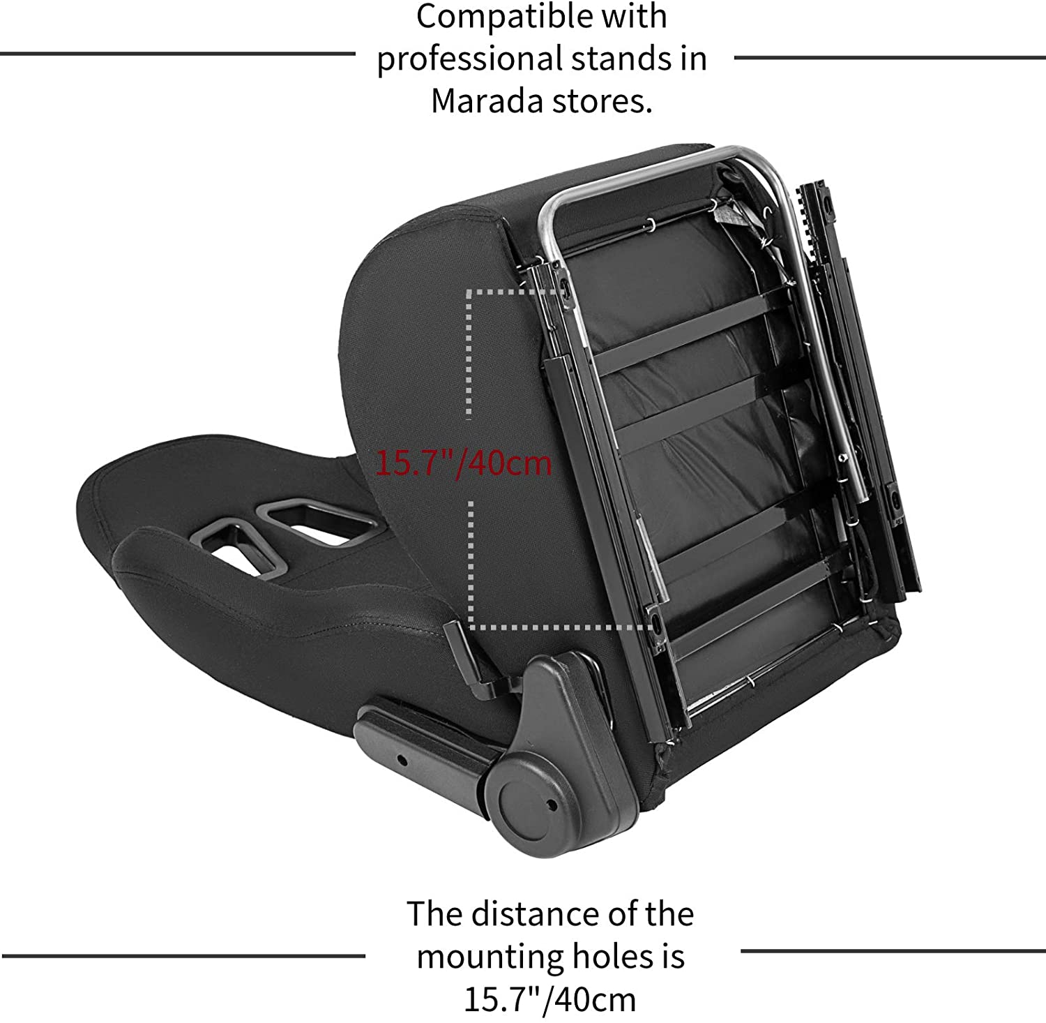 Minneer Racing Seat with Double Lock Slip for Racing Wheel Stand with Installed Parts
