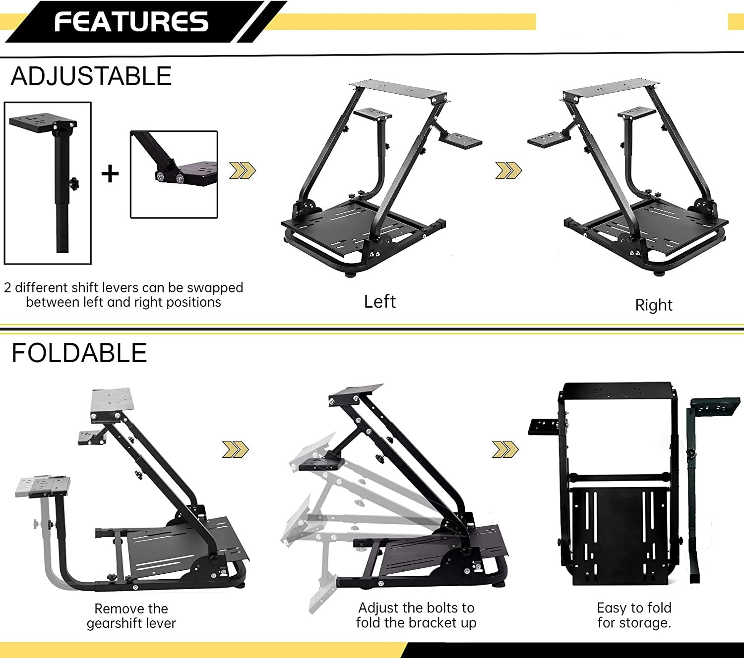 Minneer Steering Wheel Stand with Dual Shifter Platform Fit Logitech Thrustmaster T248PS