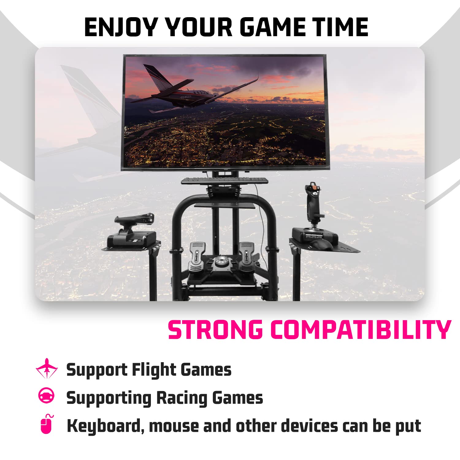 Minneer Upgrade Gear Shifter Mount,Support Racing/Flight for All Round Tube Simulation Cockpit Series