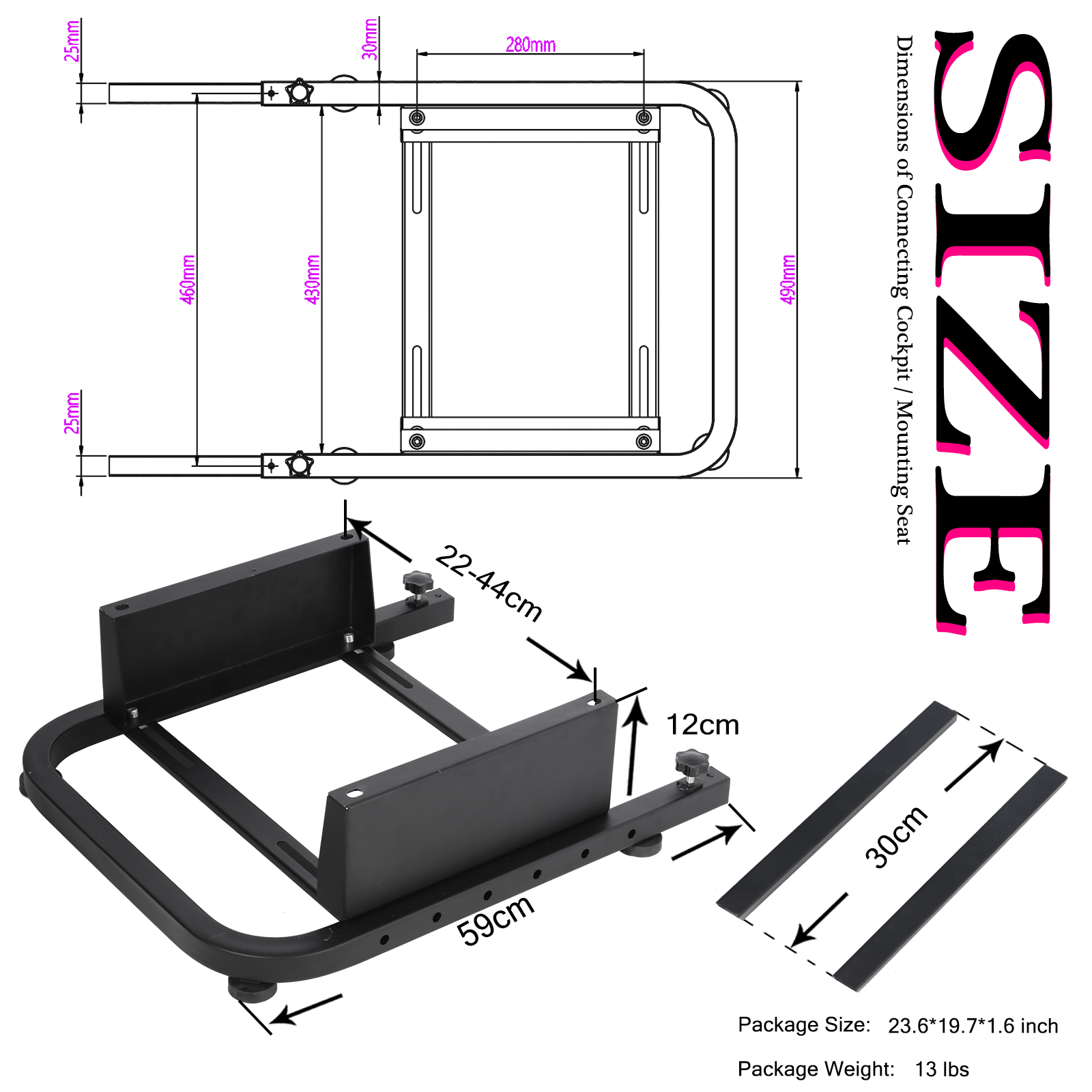 Upgrade Rear Seat Frame 400lbs Load Capacity Installable Most Chair Seat Support DIY