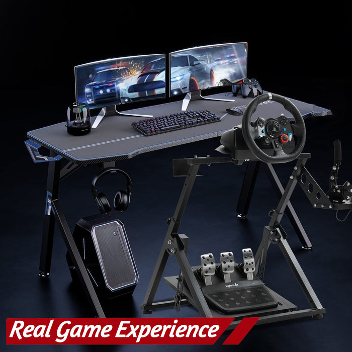 Minneer™ Racing Wheel Stand Height Adjustable with Shifter Upgrade fit for Logitech G25,G27,G29,G920,G923Thrustmaster TMX, Gaming Steering Simulator Cockpit Wheel and Pedals Not Included