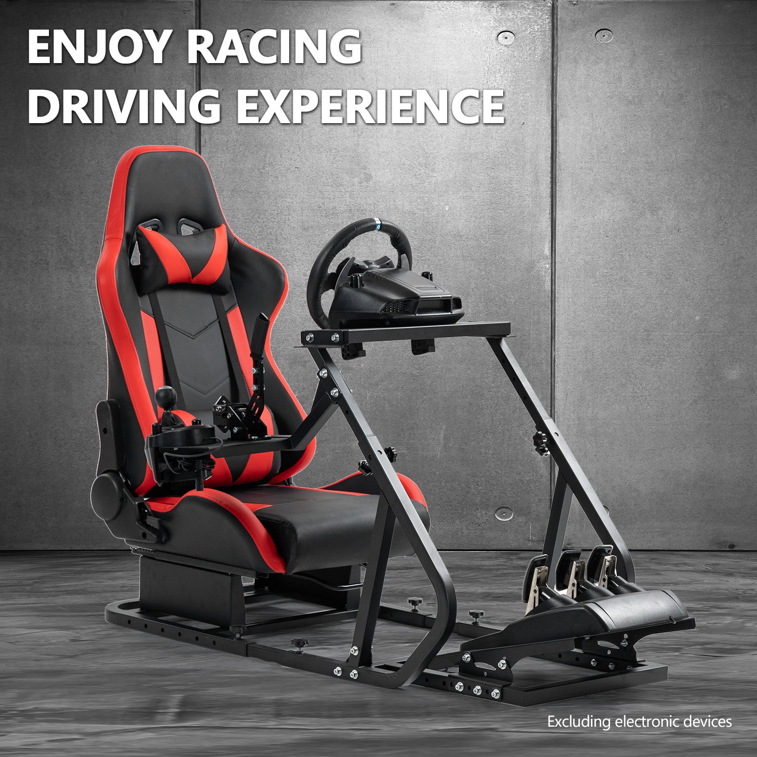 Minneer New Upgrade Driving Simulator Cockpit with Red Seat Fit Logitech Thrustmaster