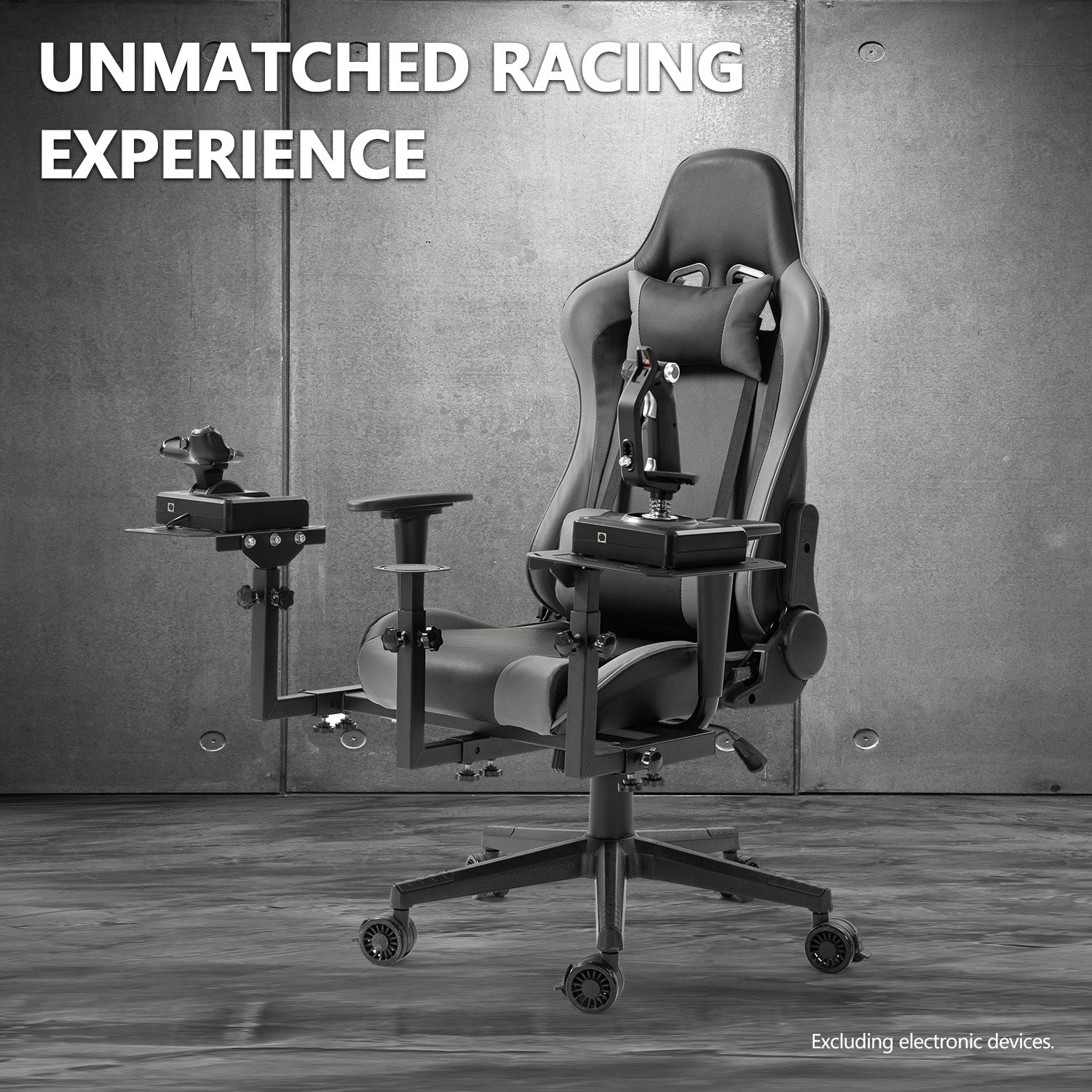 Minneer Flight Simulator Stand with Gray Seat Fit Logitech X52 X56 Thrustmaster
