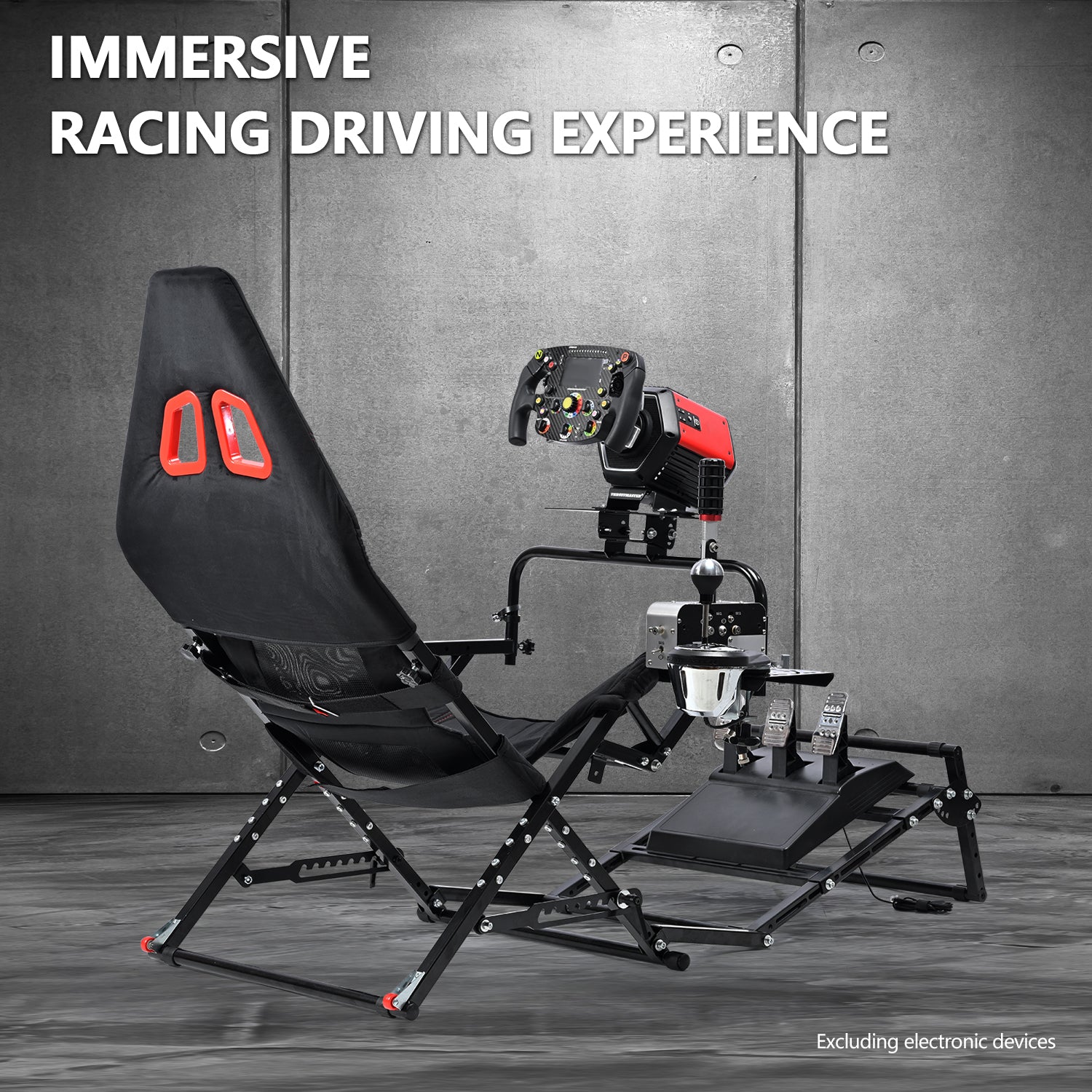 Minneer X-Type Foldable Racing Sim Cockpit – Adjustable & Universal Fit for Logitech G29, G920, G923, Thrustmaster T-GT II, T248 (Gear Not Included)