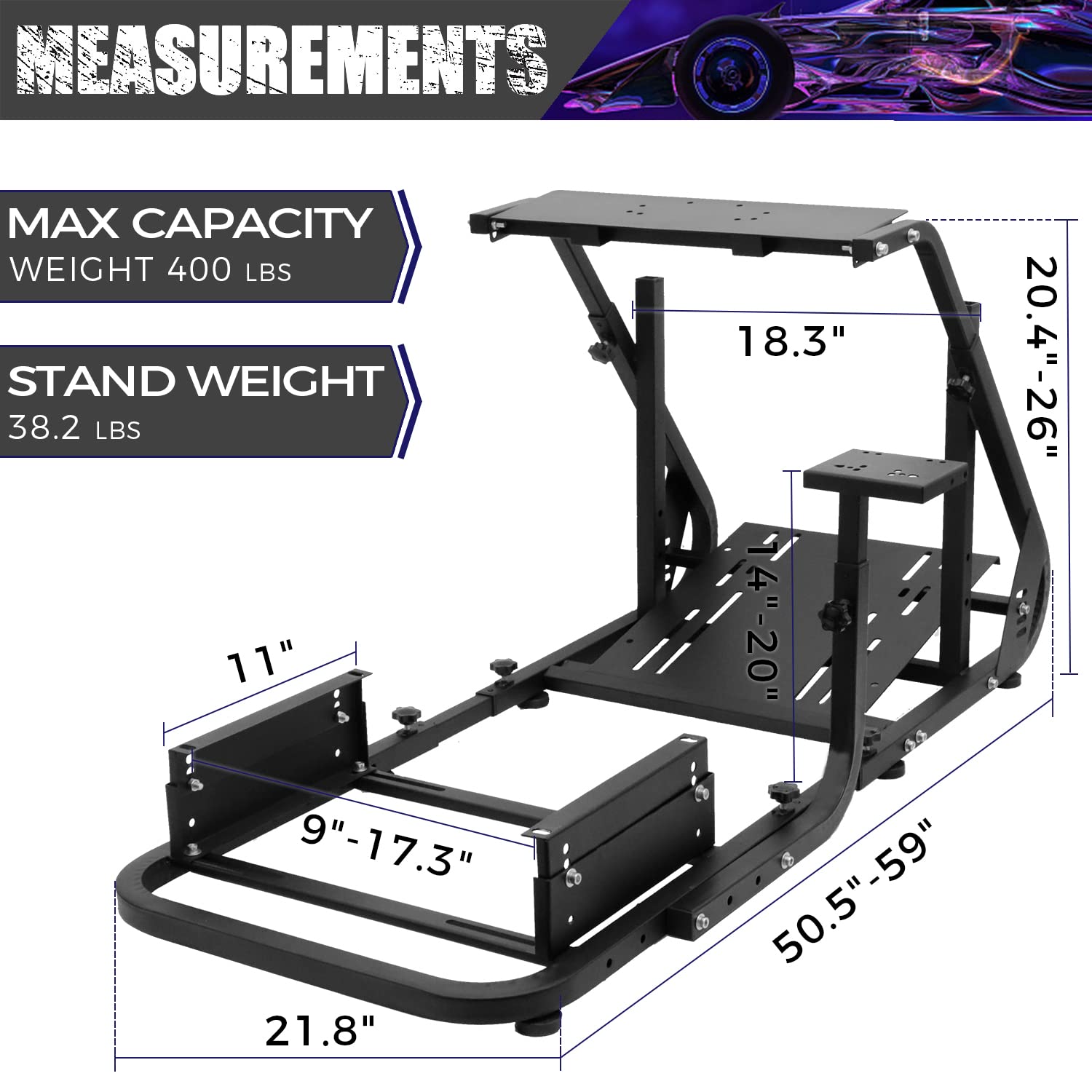 Minneer Racing Simulator Cockpit Stable Fit Logitech Thrustmaster T128 T248 T300RS