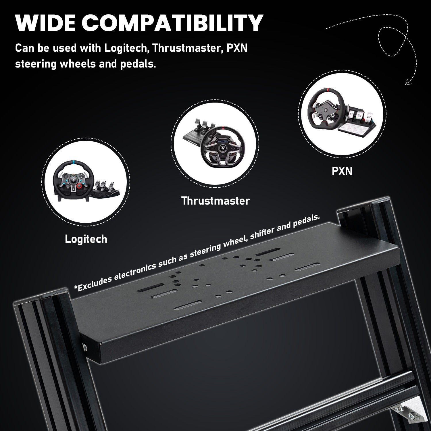 Minneer Aluminum Sim Racing Cockpit Fit Logitech Fanatec CSL-DD Thrustmaster