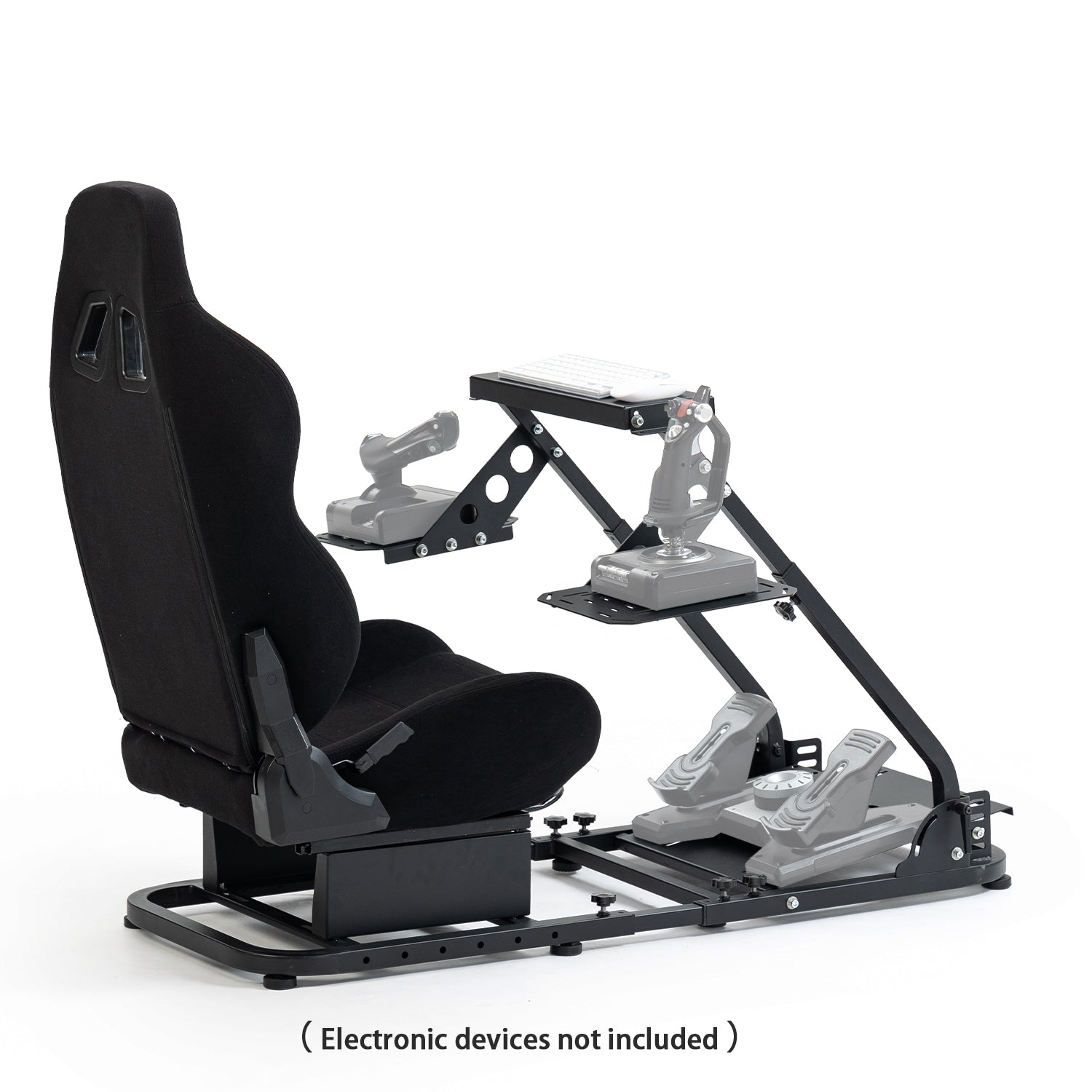 Minneer Flight Racing Sim Cockpit Foldable with Black Seat Fit Logitech X52 X56 Thrustmaster A10C HotasWarth