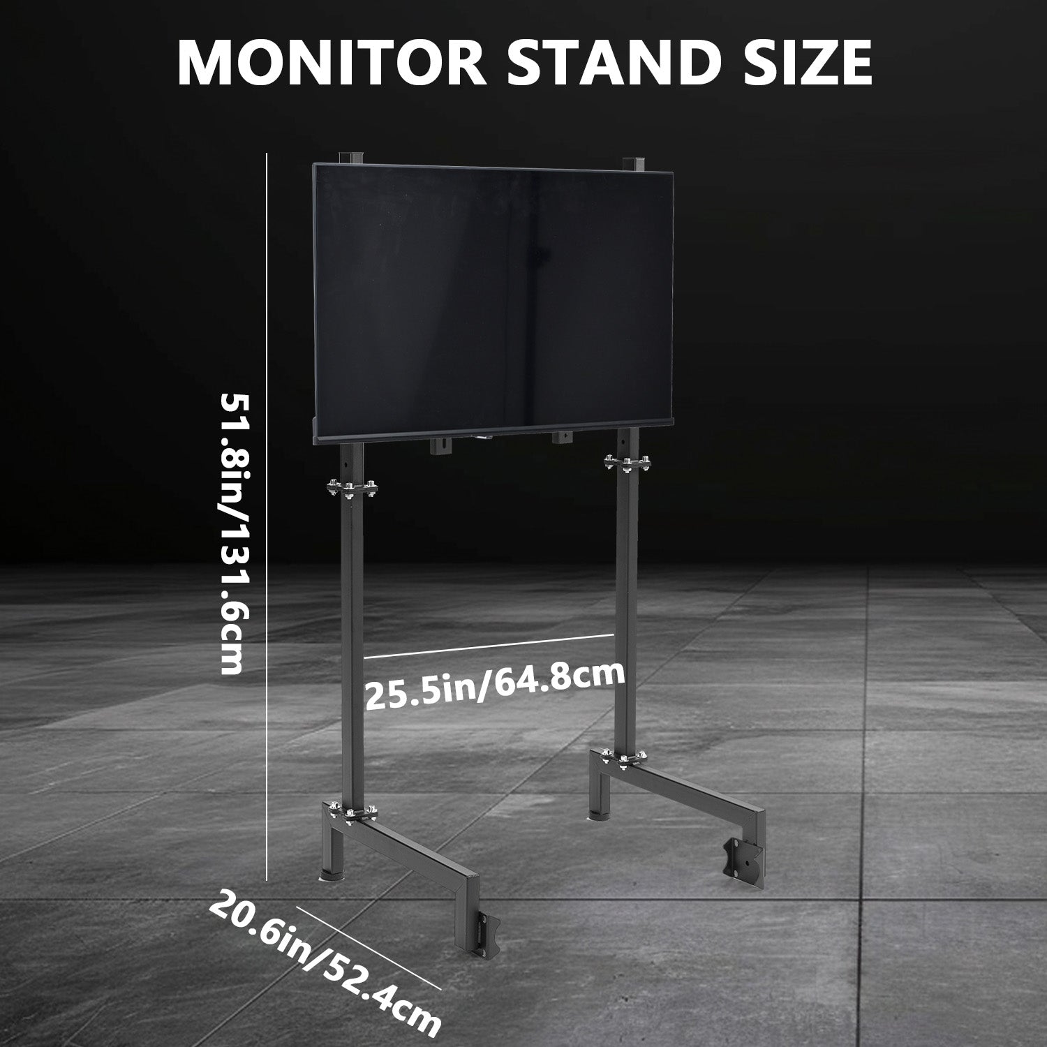 Minneer Pro TV Stand Standing Monitor Mount Fit 50mm Round Tube Racing Cockpit
