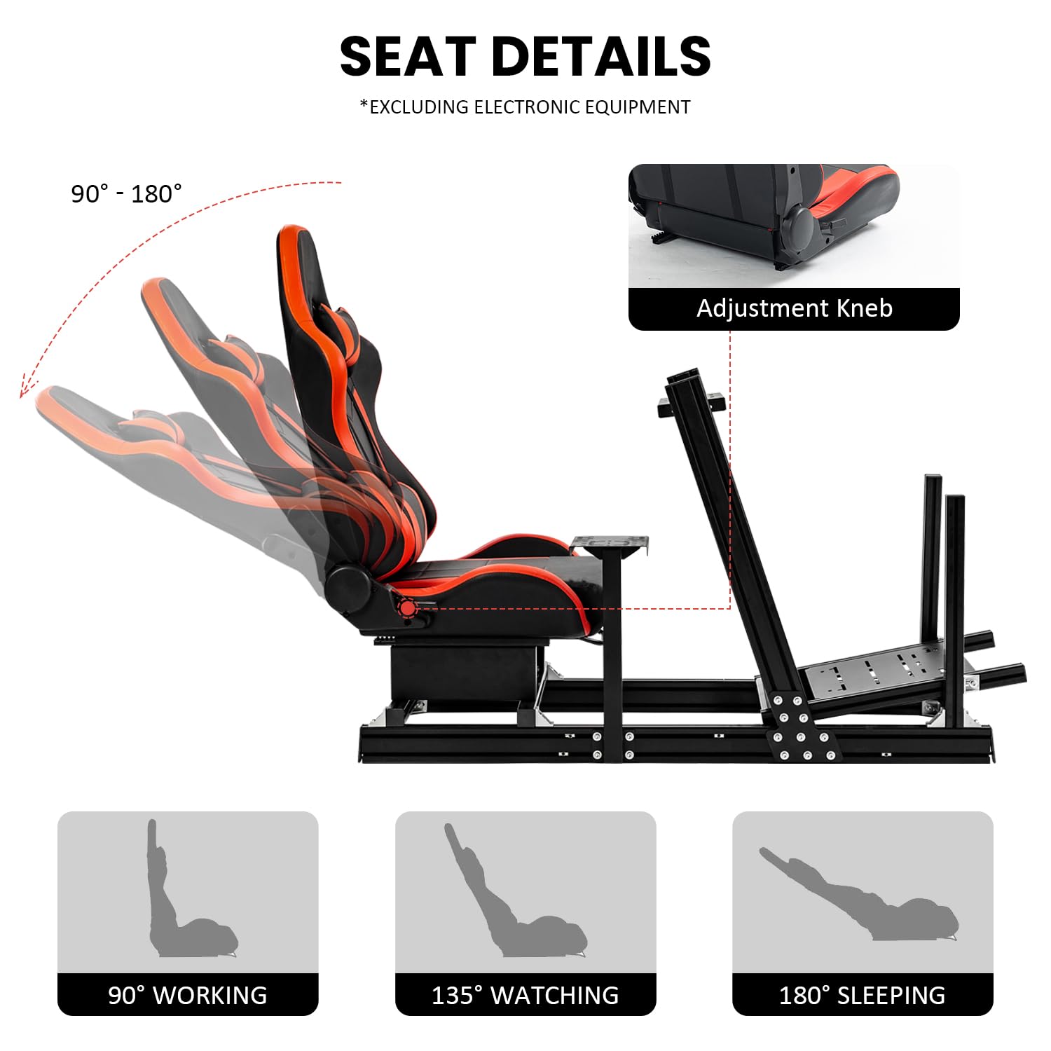 Minneer F1 Sim Racing Cockpit with Gaming Seat Fit Logitech Fanatec CSL-DD