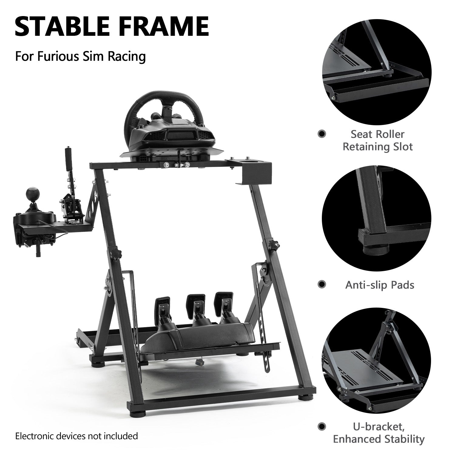 Minneer X Frame Racing Sim Cockpit Compatible with Logitech, Thrustmaster, Fanatec models including G25, G27, G29, G920, T300, T248