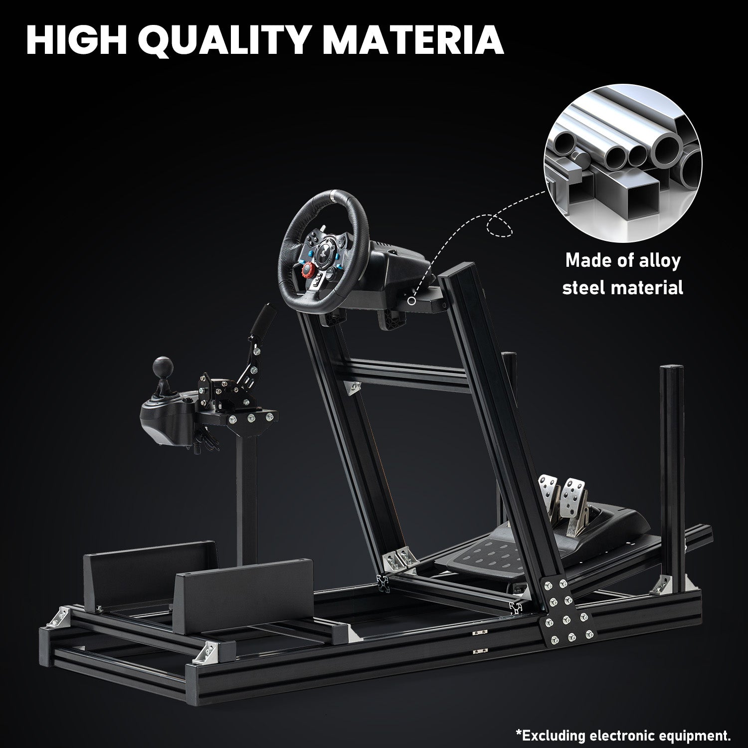 Minneer Aluminum Sim Racing Cockpit Fit Logitech Fanatec CSL-DD Thrustmaster