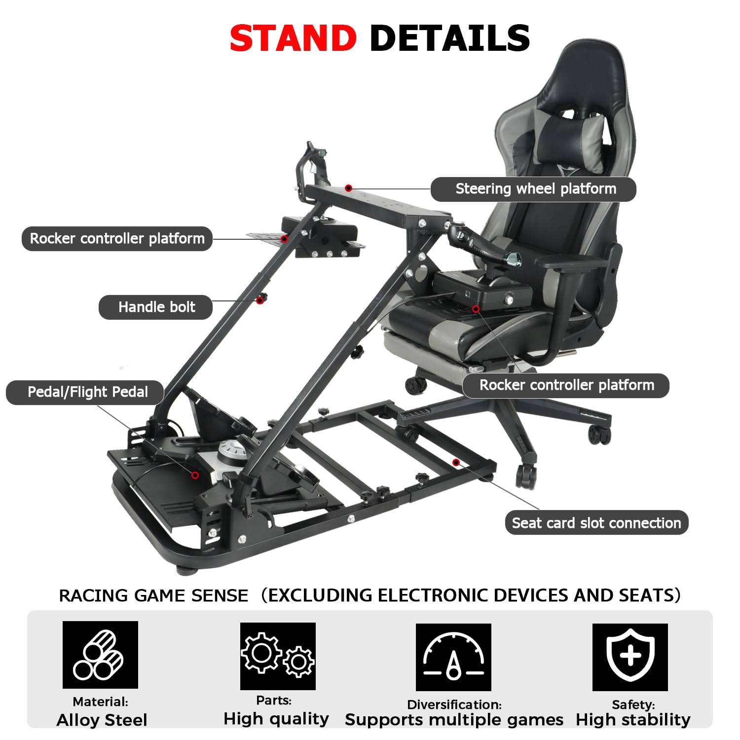 Minneer Flight Racing Sim Stand Fit Logitech Thrustmaster A10C T248PS