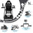 Minneer™ Flight Sim Cockpit with Black Seat and Racing Wheel Stand for Driving and Flight Simulator Support for HOTAS Warthog, Thrustmaster,Logitech Adjustable Throttle,Joystick,Keyboard not Included