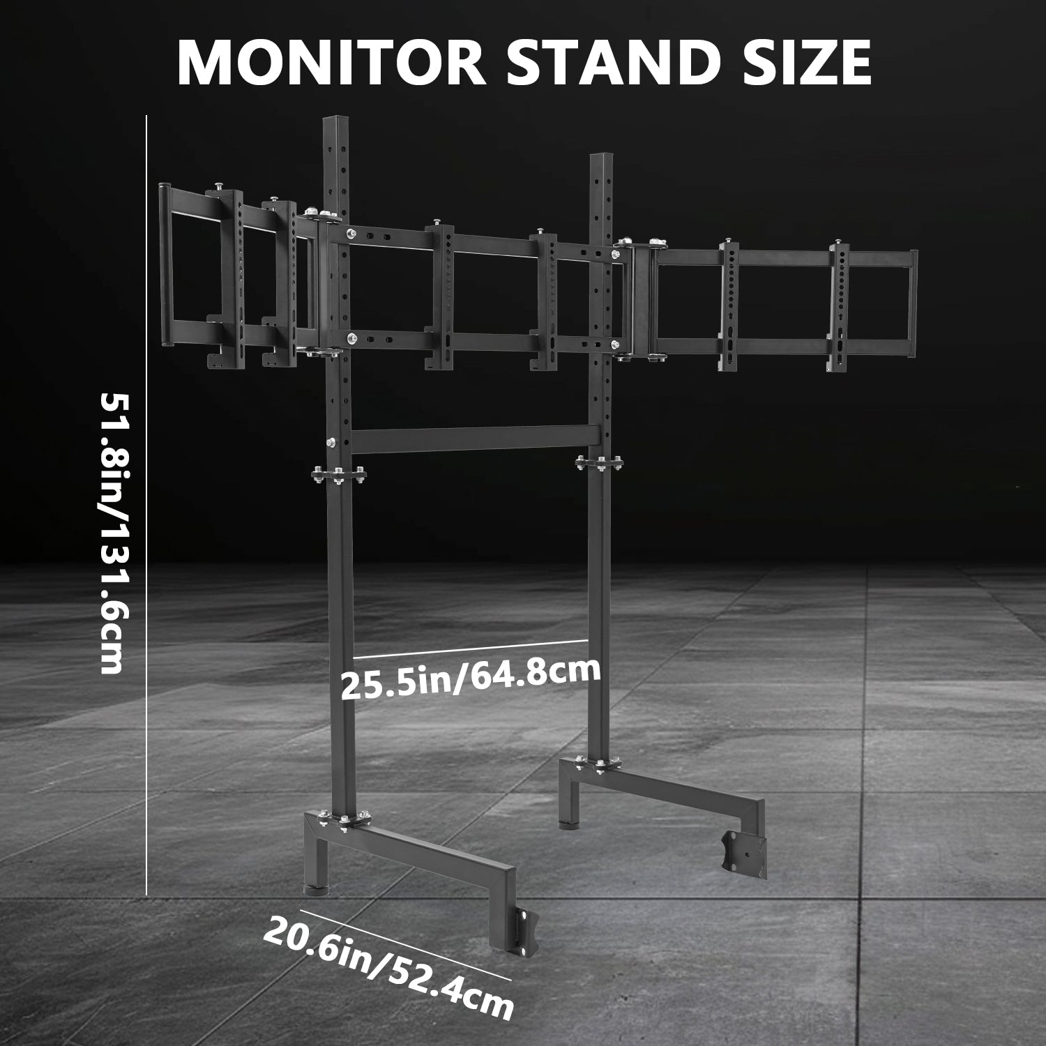 Minneer Triple Screen Monitor Stand For Round Tube Racing Simulator Cockpit