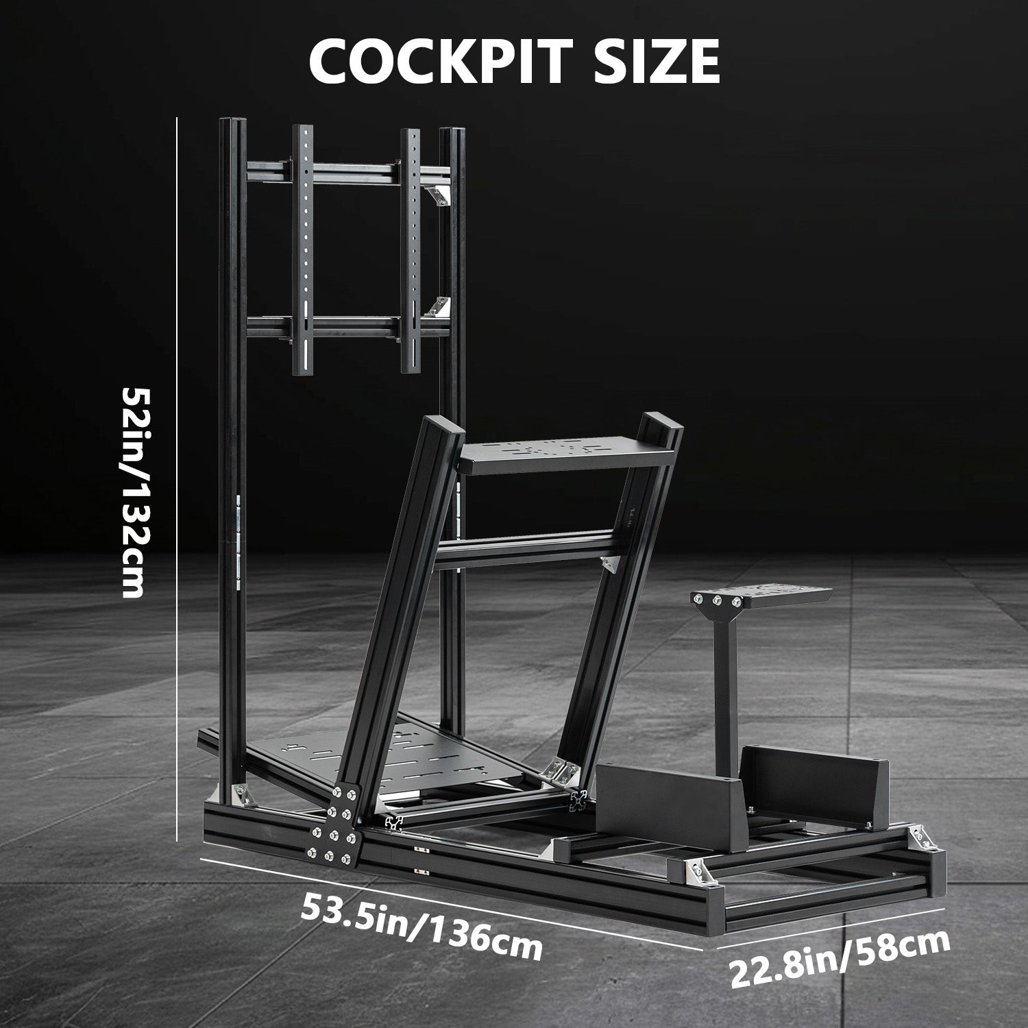 Minneer F1 Professional Racing Simulator Cockpit with TV Stand Fit Logitech