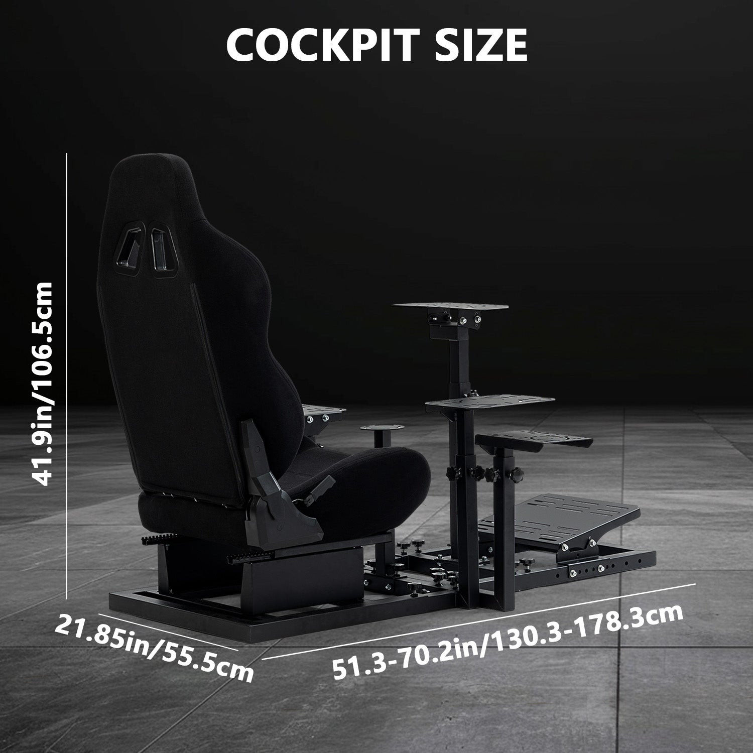 Minneer Upgrade Flight Racing Simualtor Cockpit with Black Seat for Logitech Thrustmaster