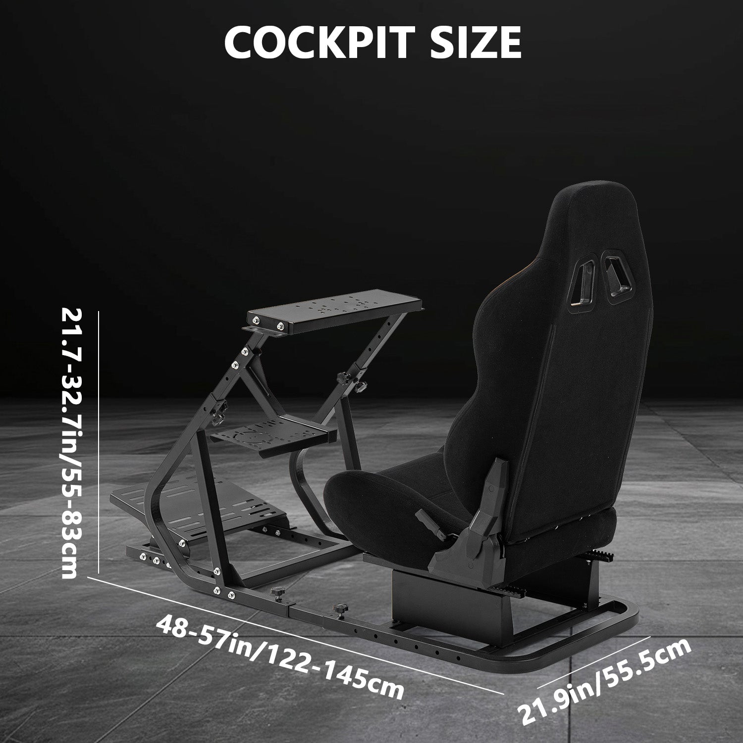 Minneer Driving Simulator Cockpit with Black Gaming Seat Fit Logitech G29 Thrustmaster