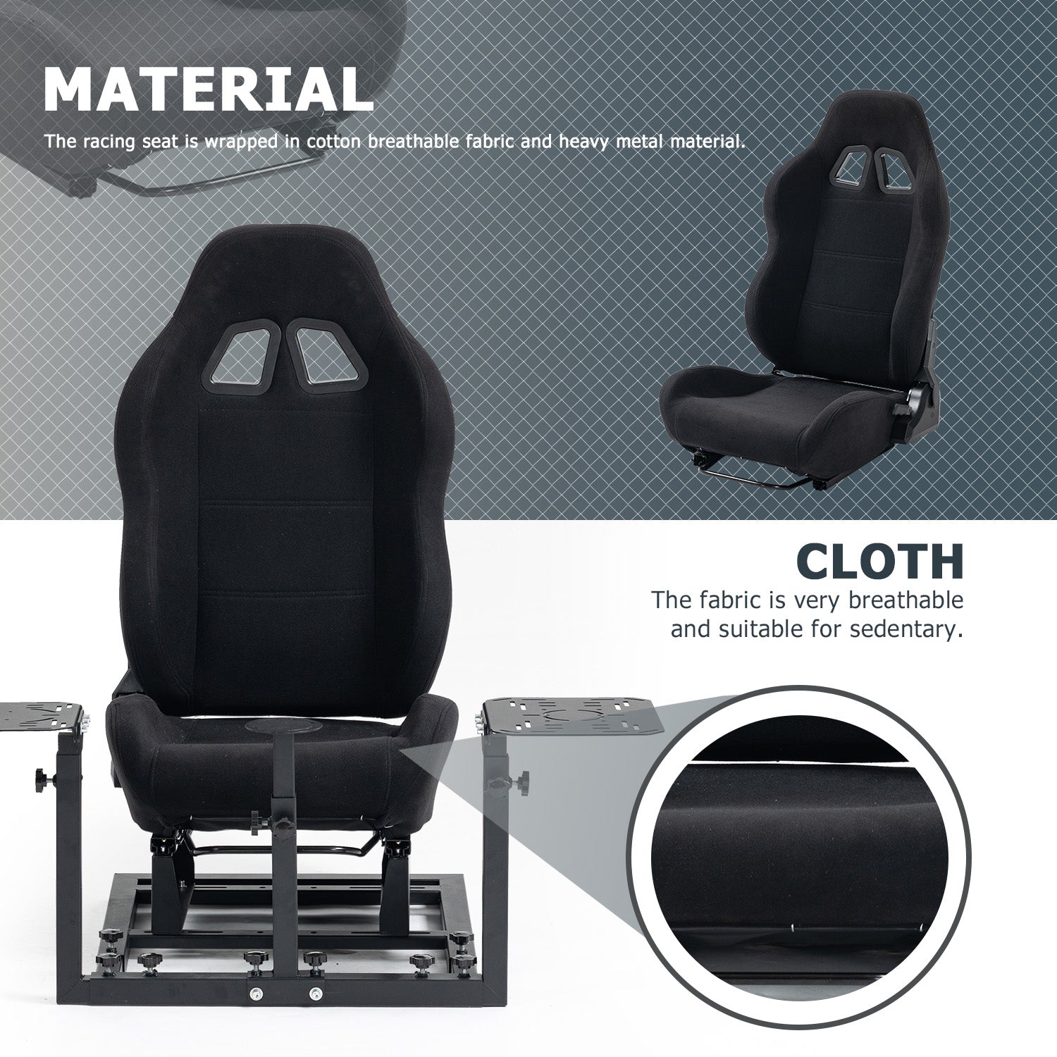 Minneer Flight Simulator Cockpit Stand with Black Seat Fit Logitech X52 X56 Thrustmaster A10C HotasWarth