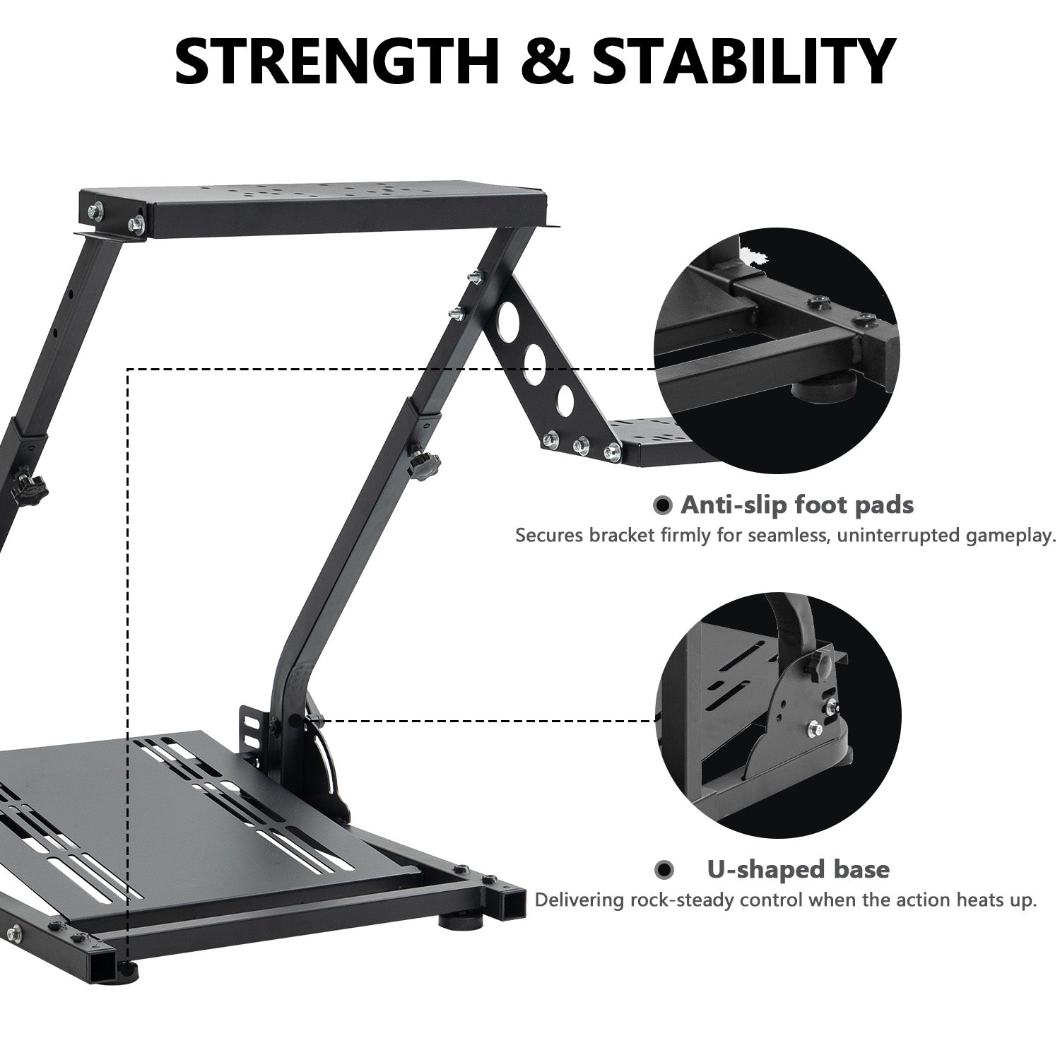 Minneer Foldable Steering Wheel Stand Fit Logitch Thrustmaster T248 T300RS