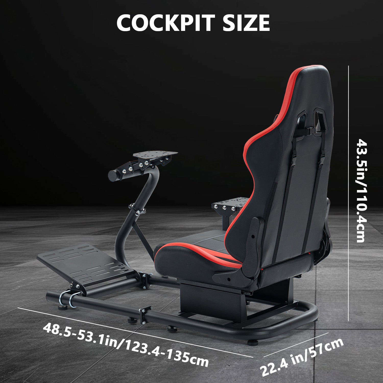 Minneer Sim Racing Cockpit with Red Seat Fit Logitech G29 G920 G923 Thrustmaster T300RS