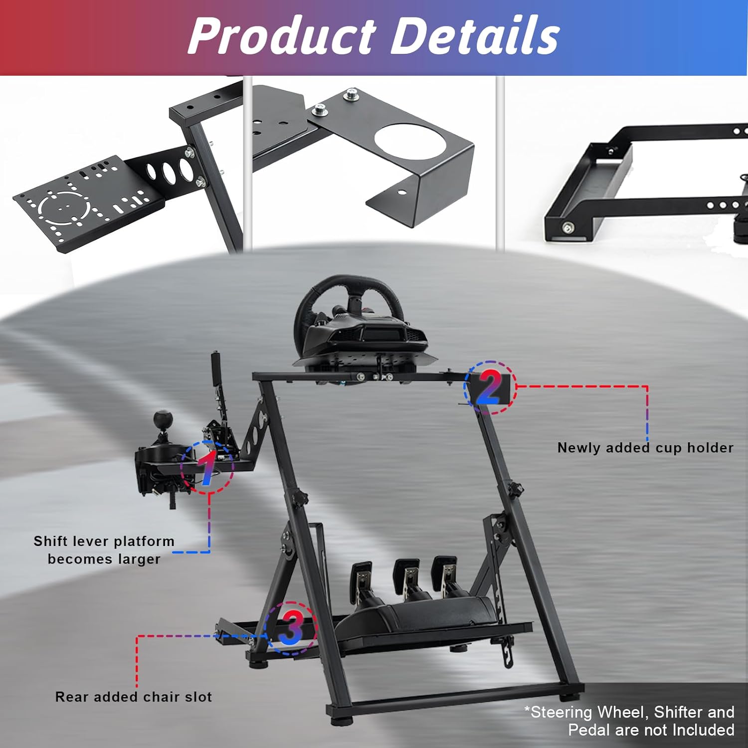 Minneer G29 Racing Wheel Stand Foldable Fit Logitech Thrustmaster T248 T300RS