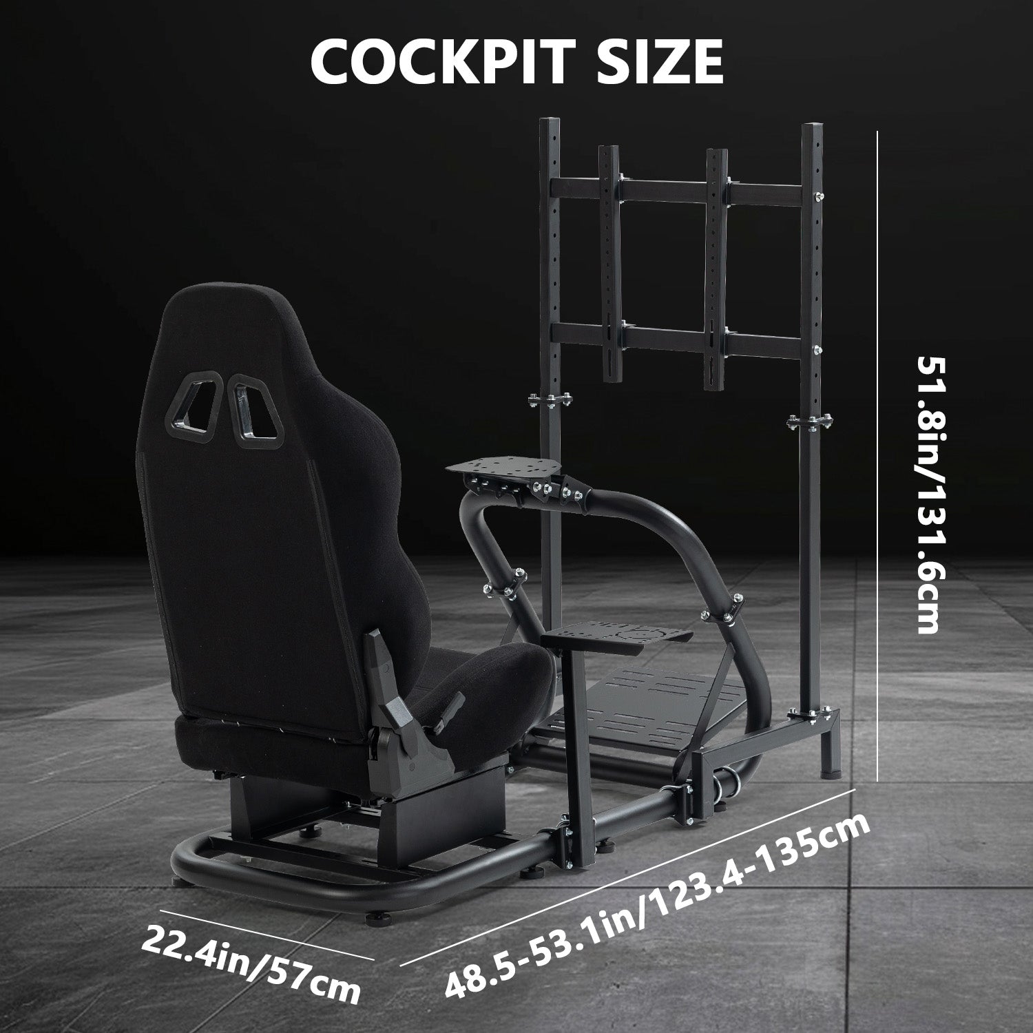 Minneer Driving Simulator Cockpit with Seat and Monitor Mount Fit Logitech Fanatec