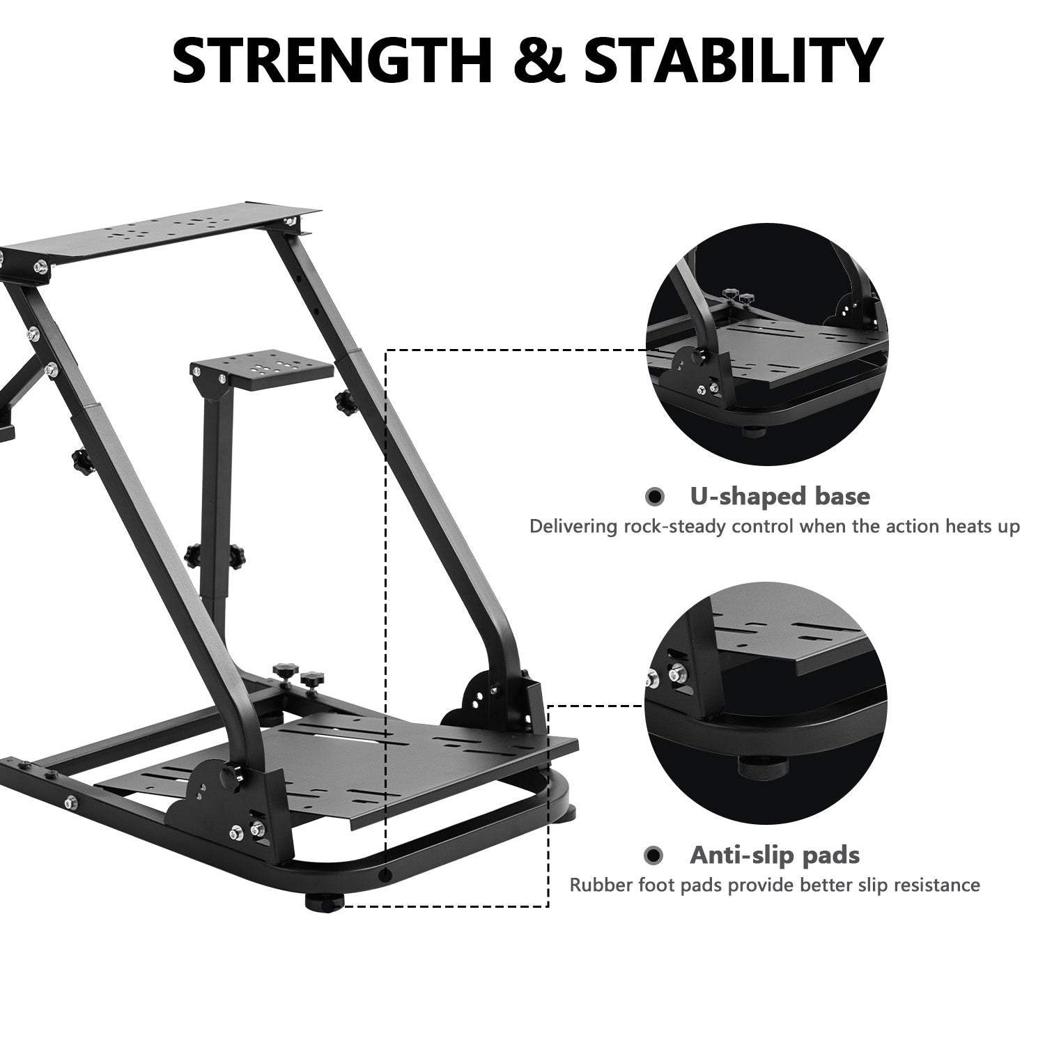Minneer Steering Wheel Stand with Dual Shifter Platform Fit Logitech T
