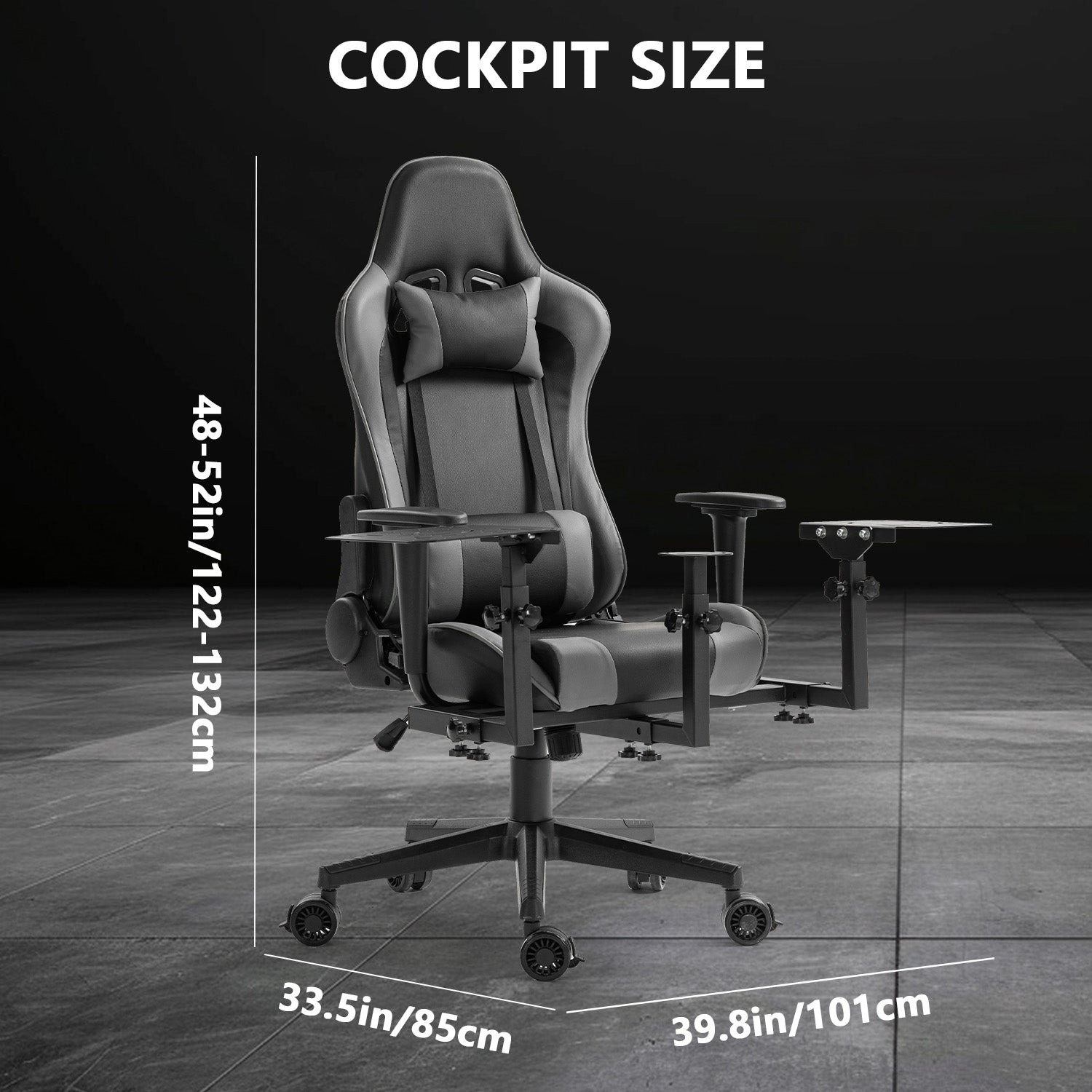 Minneer Flight Simulator Stand with Gray Seat Fit Logitech X52 X56 Thrustmaster