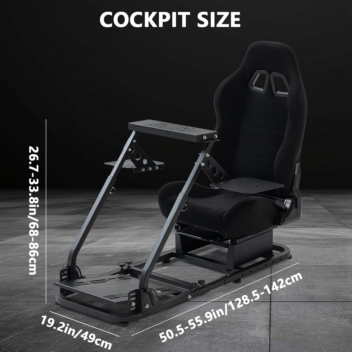 Minneer Flight Racing Sim Cockpit Foldable with Black Seat Fit Logitech X52 X56 Thrustmaster A10C HotasWarth