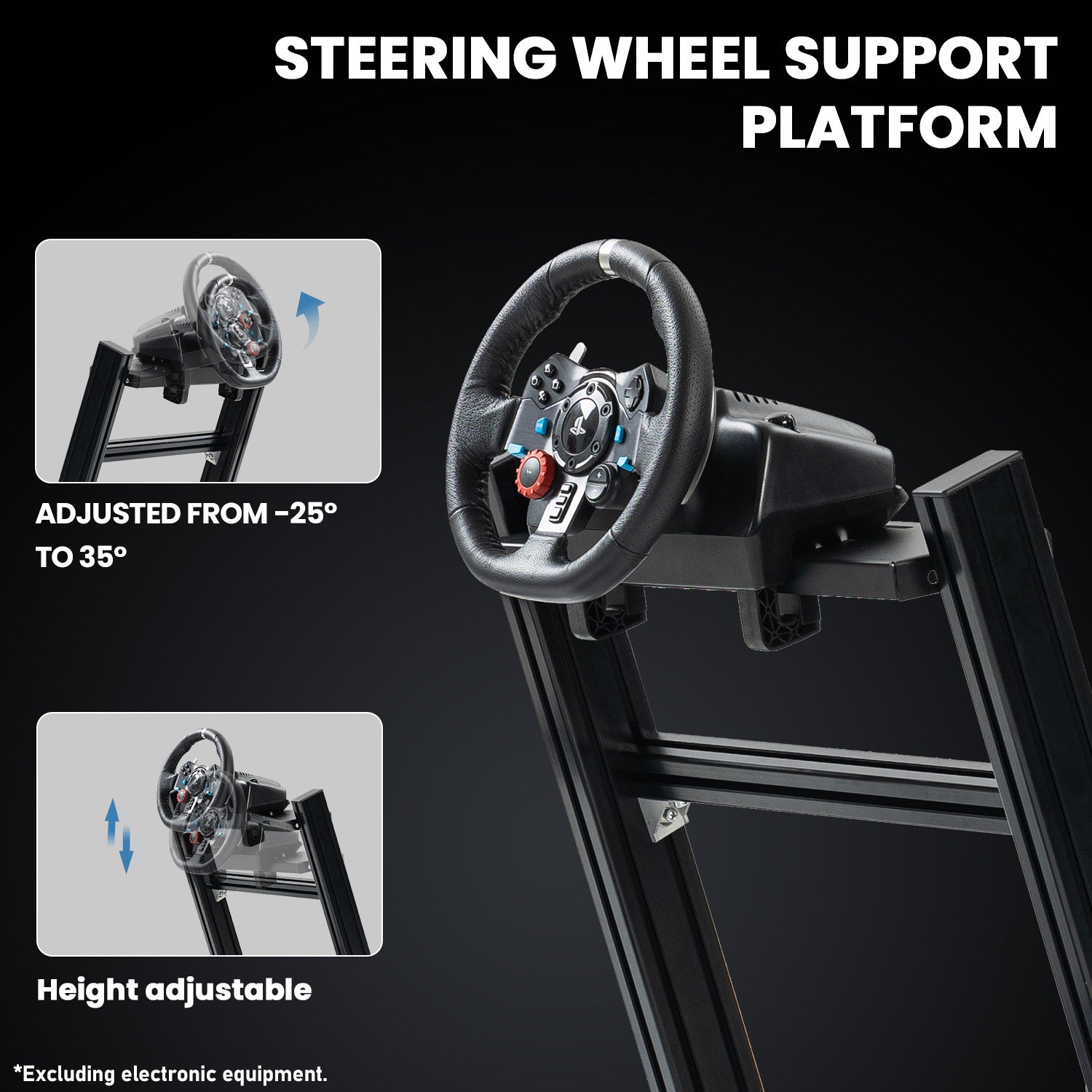 Minneer Aluminum Sim Racing Cockpit Fit Logitech Fanatec CSL-DD Thrustmaster