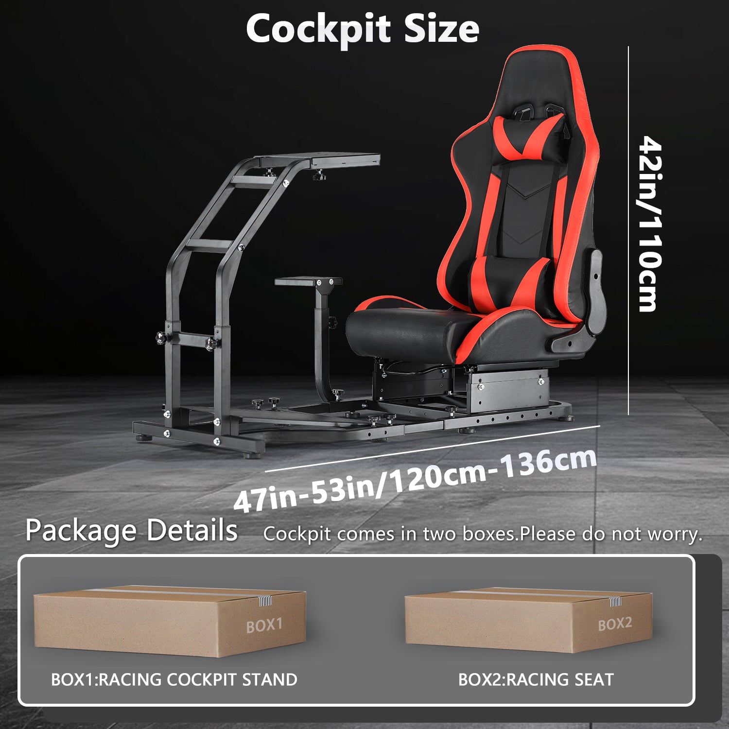 Minneer Driving Sim Cockpit with Red Seat Fit Logitech Thrustmaster T248 T300RS