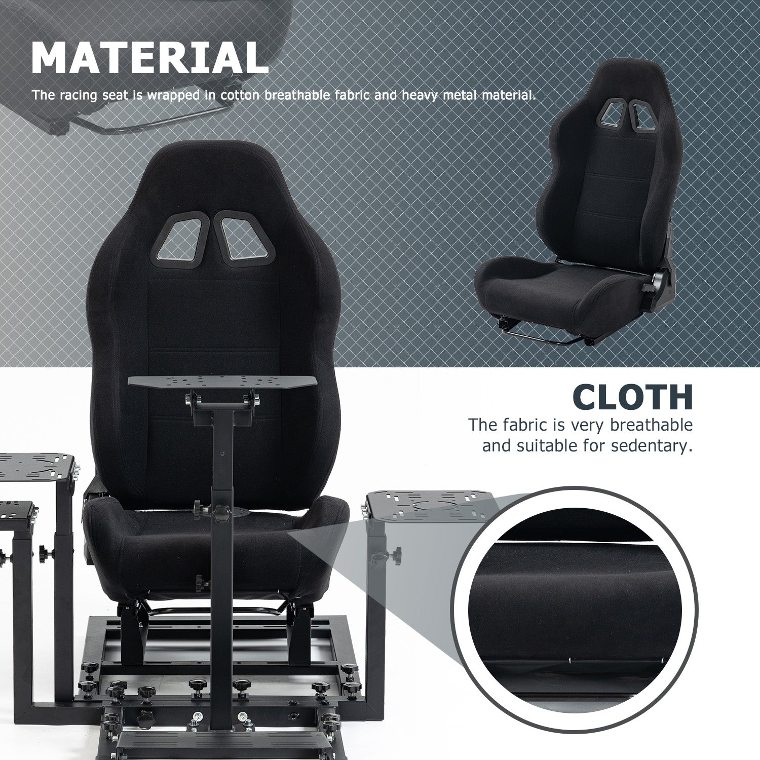 Minneer Upgrade Flight Racing Simualtor Cockpit with Seat for Logitech Thrustmaster