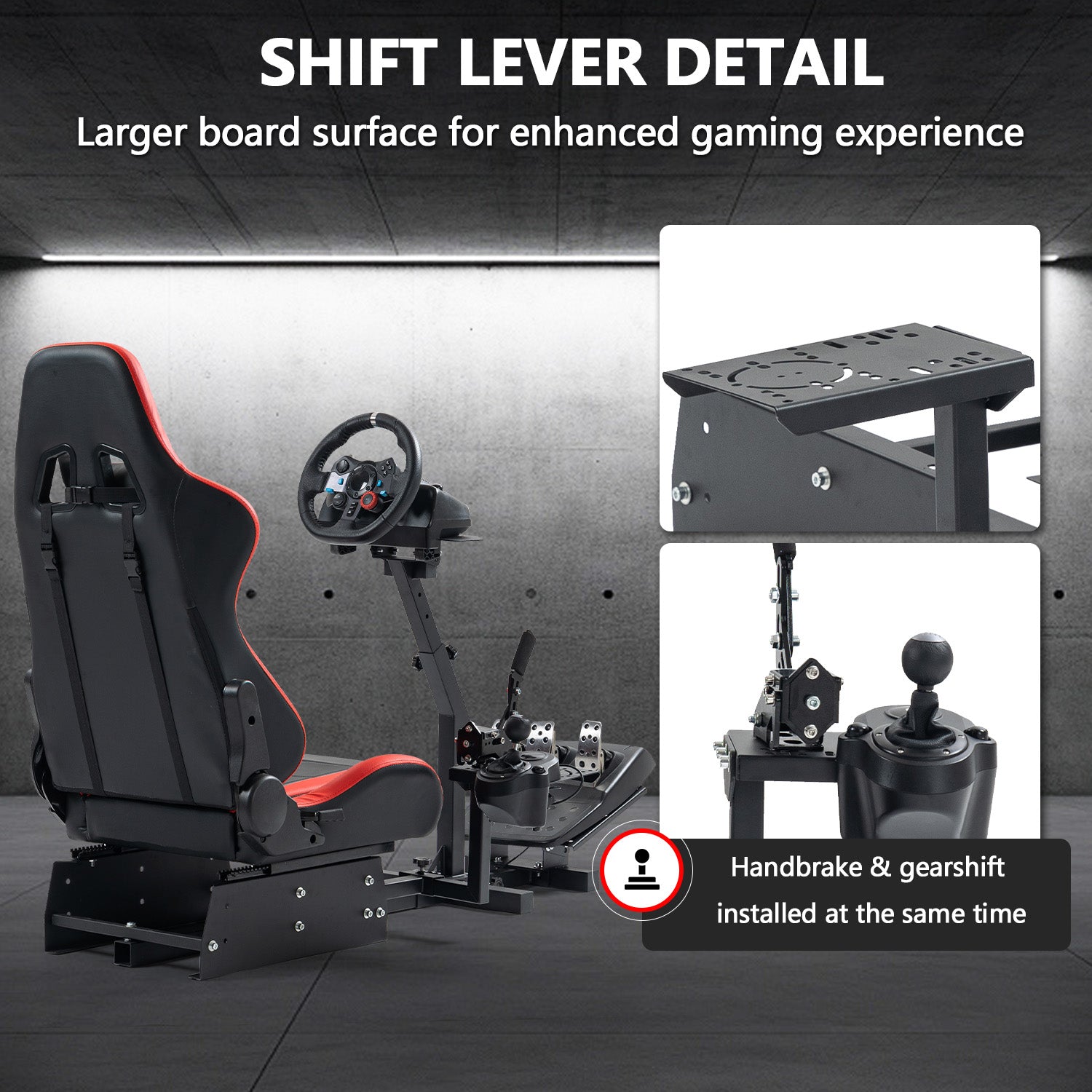 Minneer New Upgrade Racing Simulator Cockpit with Red Seat Fit Logitech Thrustmaster