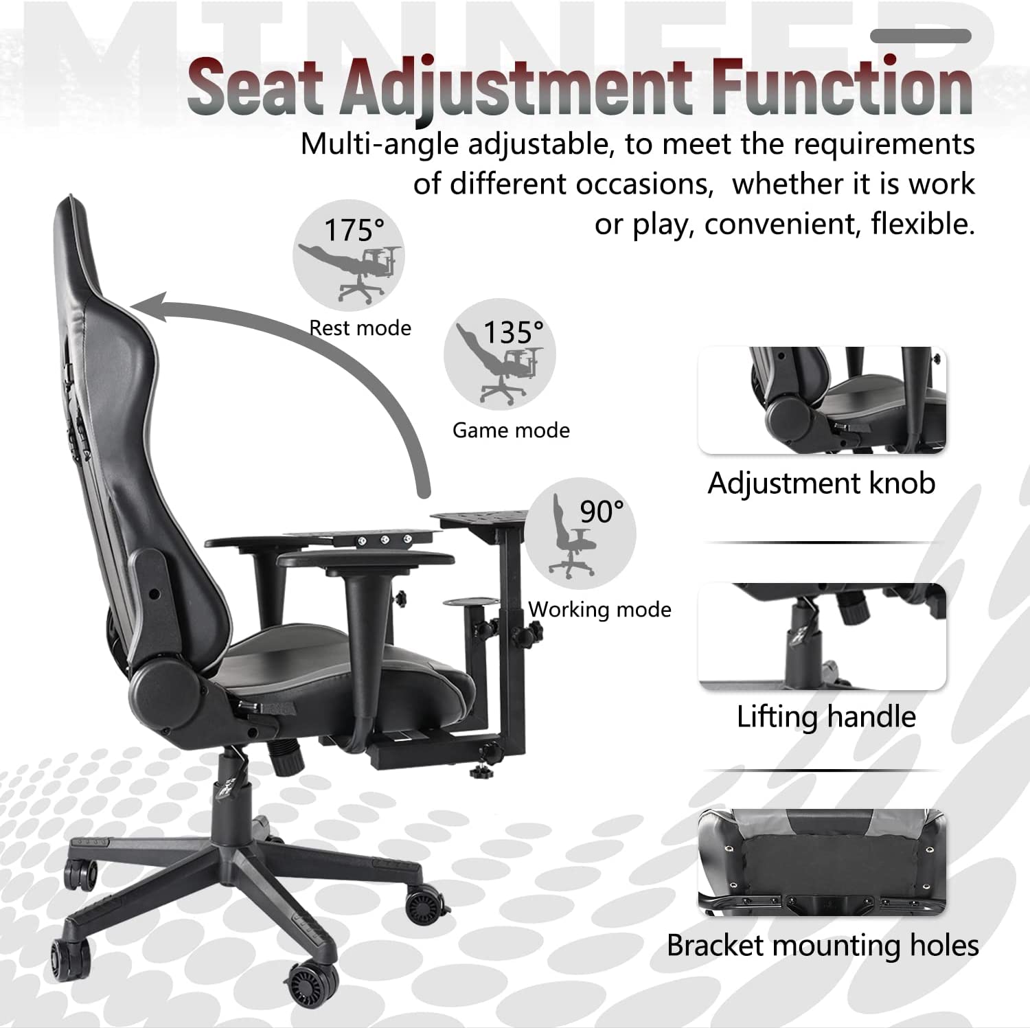 Minneer Flight Sim Stand with Gaming Seat Fit LogitechX52 X56 Thrustmaster A10C Hotas Warthog