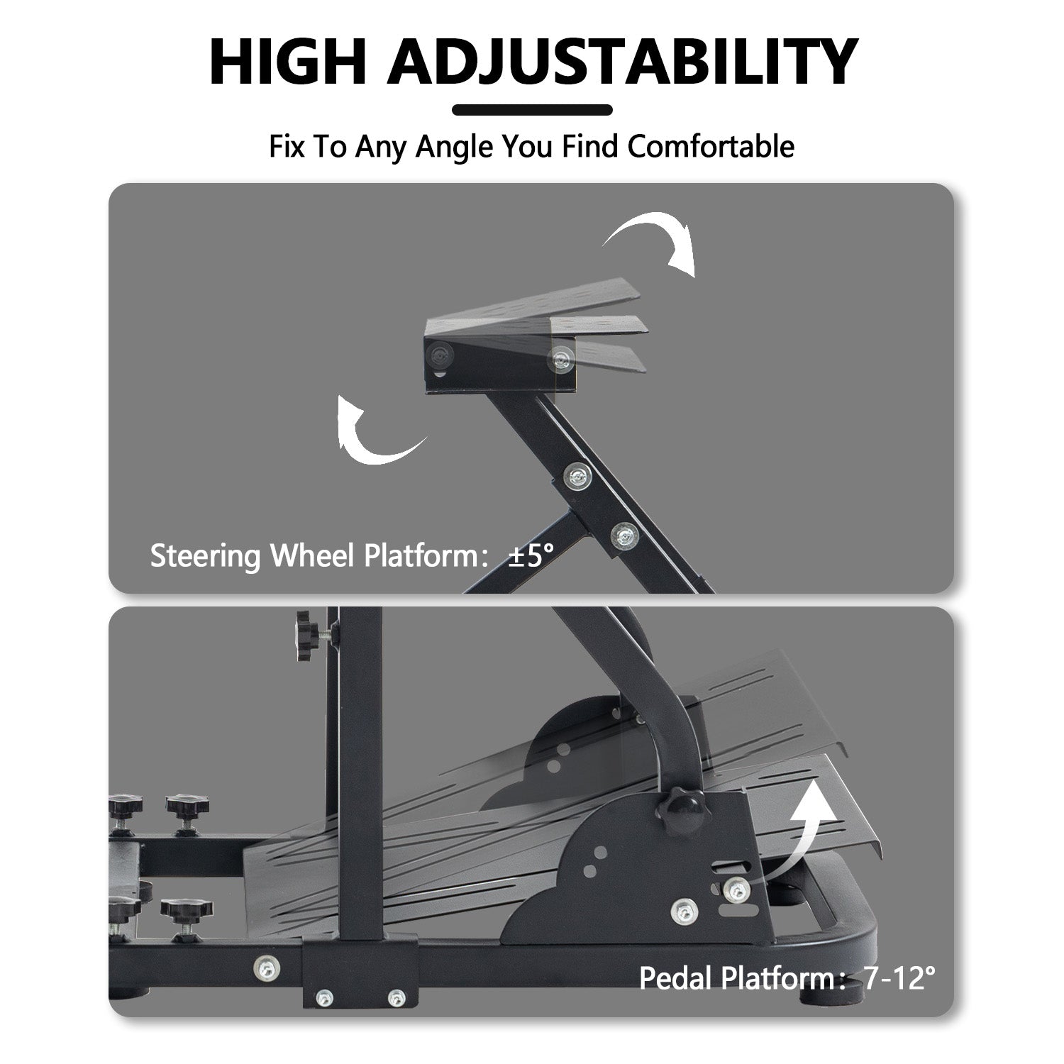 Minneer Racing Simulator Cockpit with Double Support Arms Foldable Fit Logitech Thrustmaster