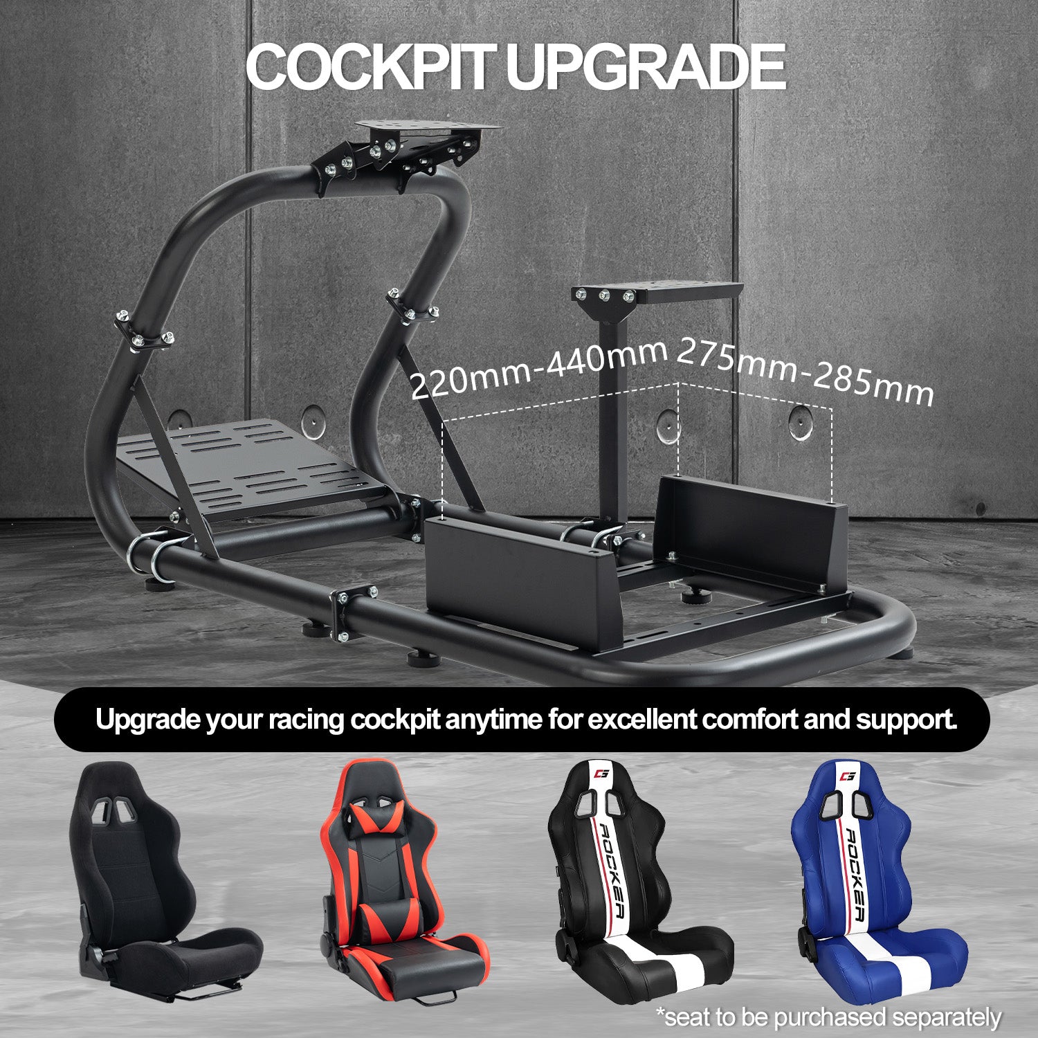 Minneer Advanced Racing Simulator Cockpit Fit Logitech Fanatec CSL-DD Thrustmaster