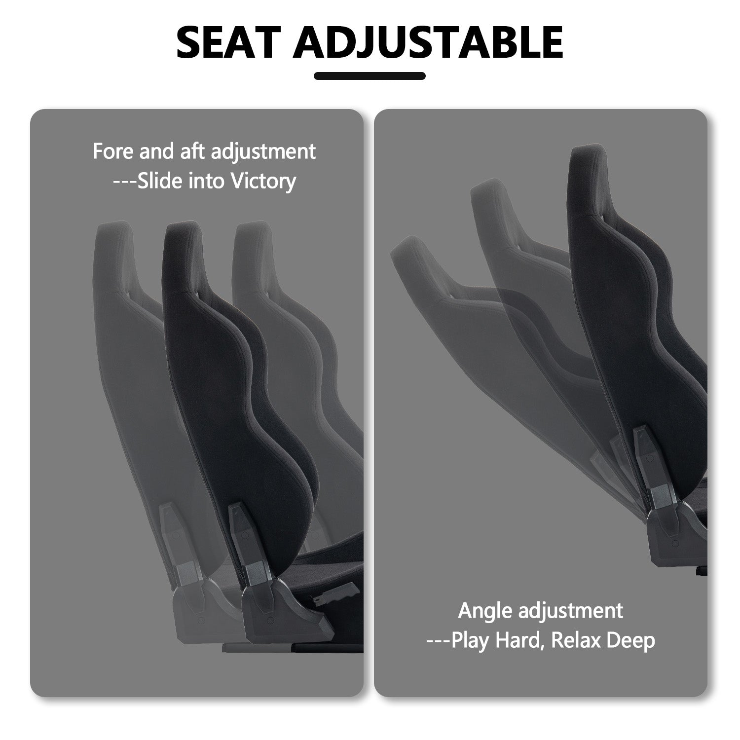 Minneer Racing Seat with Double Lock Slip for Racing Wheel Stand with Installed Parts