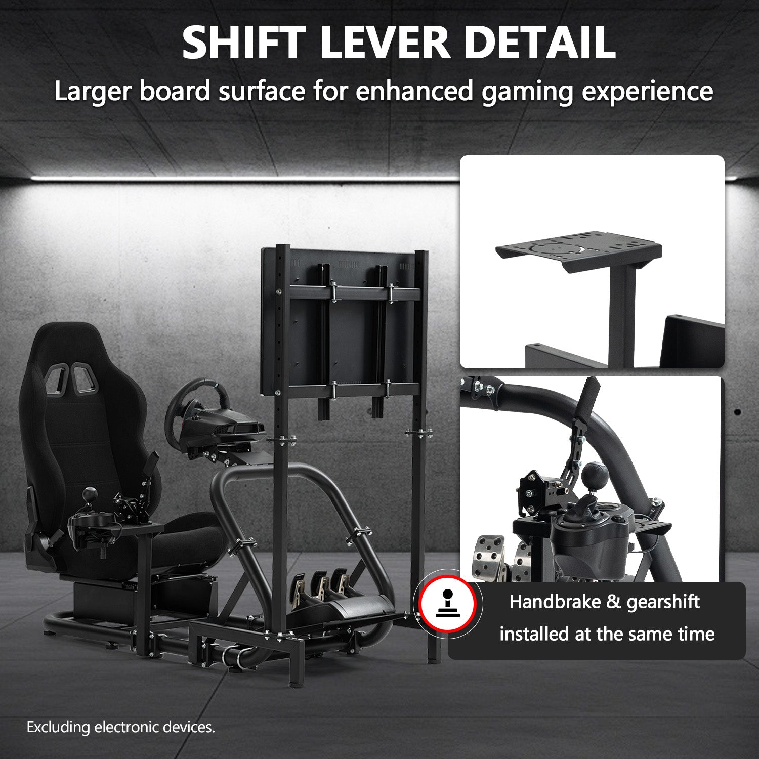 Minneer Driving Simulator Cockpit with Seat and Monitor Mount Fit Logitech Fanatec