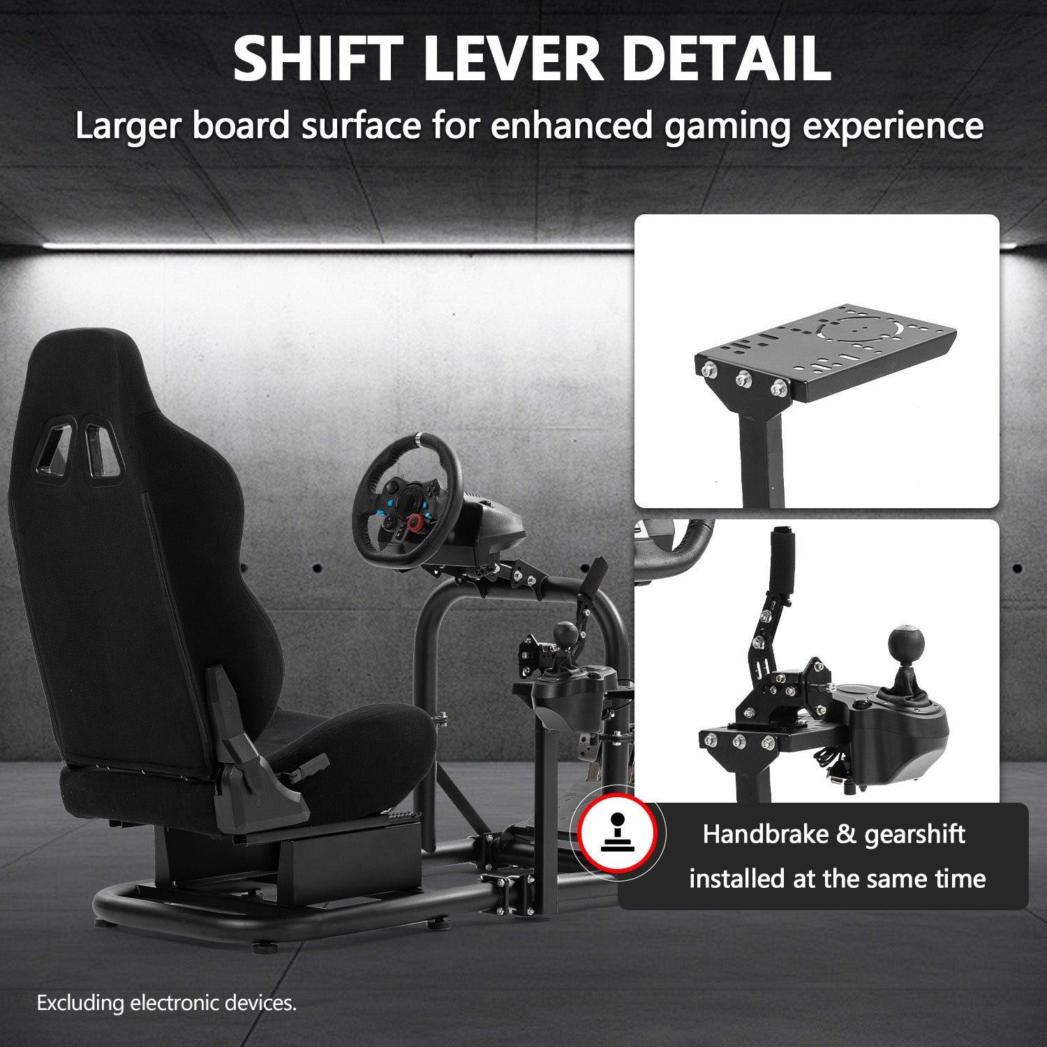 Minneer Driving Simulator Cockpit with Seat Fit Logitech G920 G923 Thrustmaster Fanatec