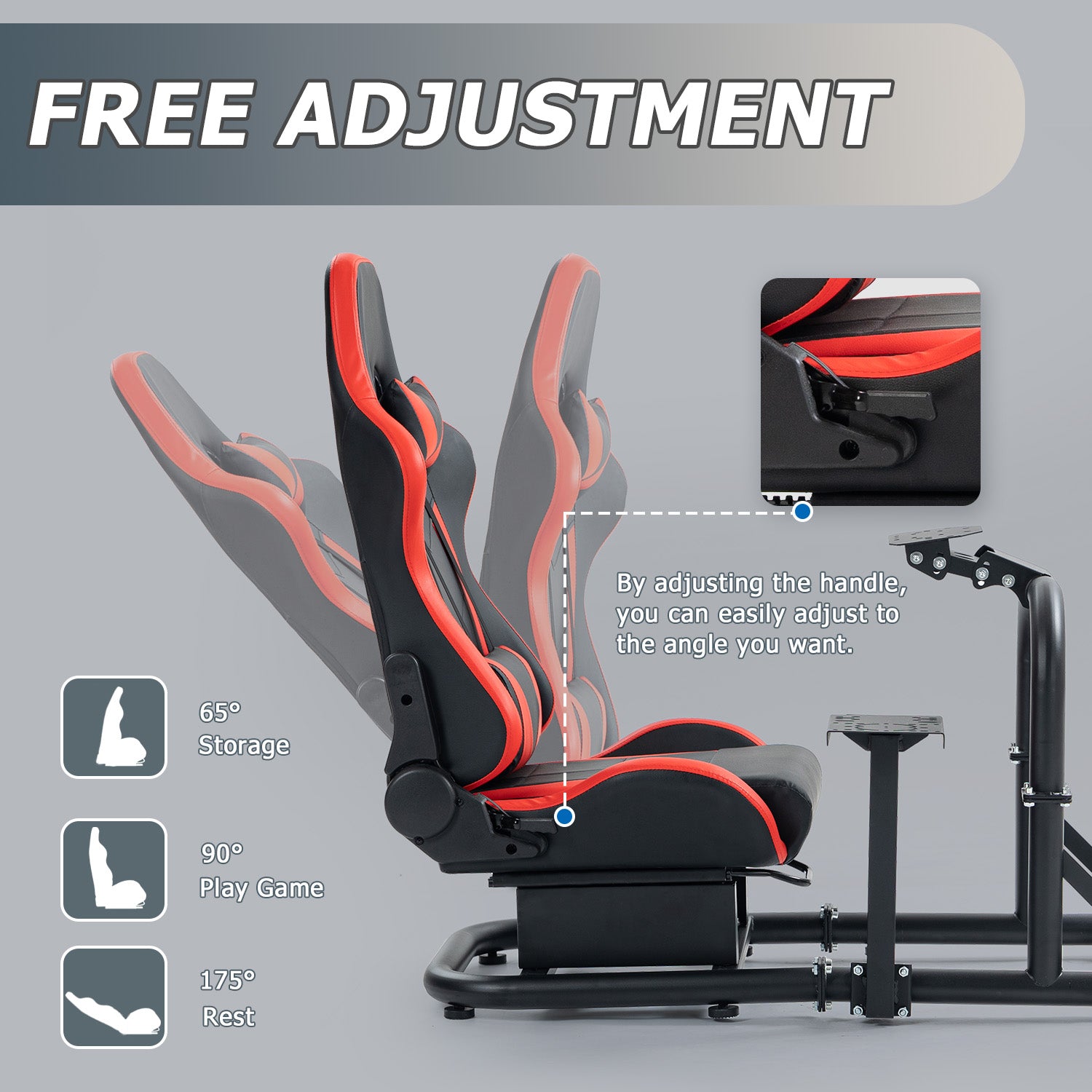 Minneer Racing Simulator Cockpit with Seat Fit Logitech G29 G920 Fanatec CSL-DD